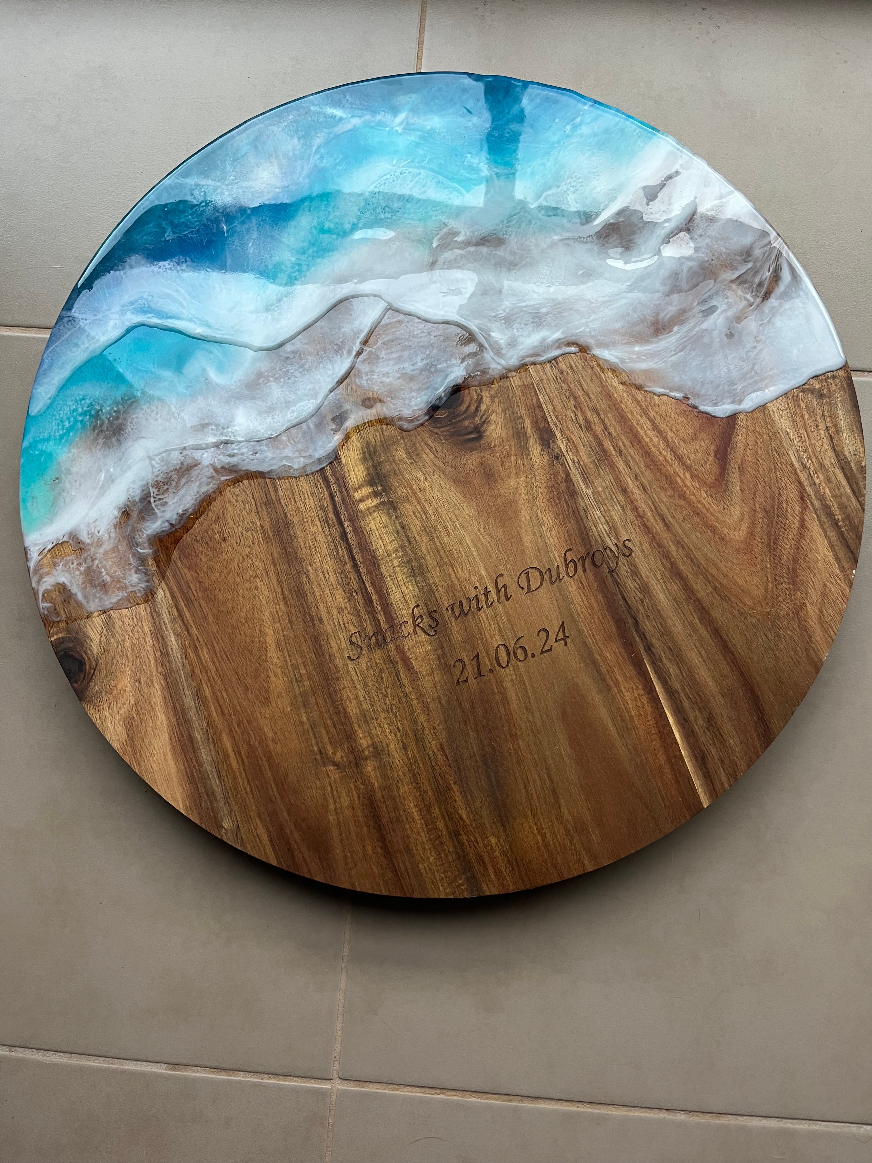 Ocean waves | lazy Susan | home decor | Mother’s Day gift | engraved | gift ideas