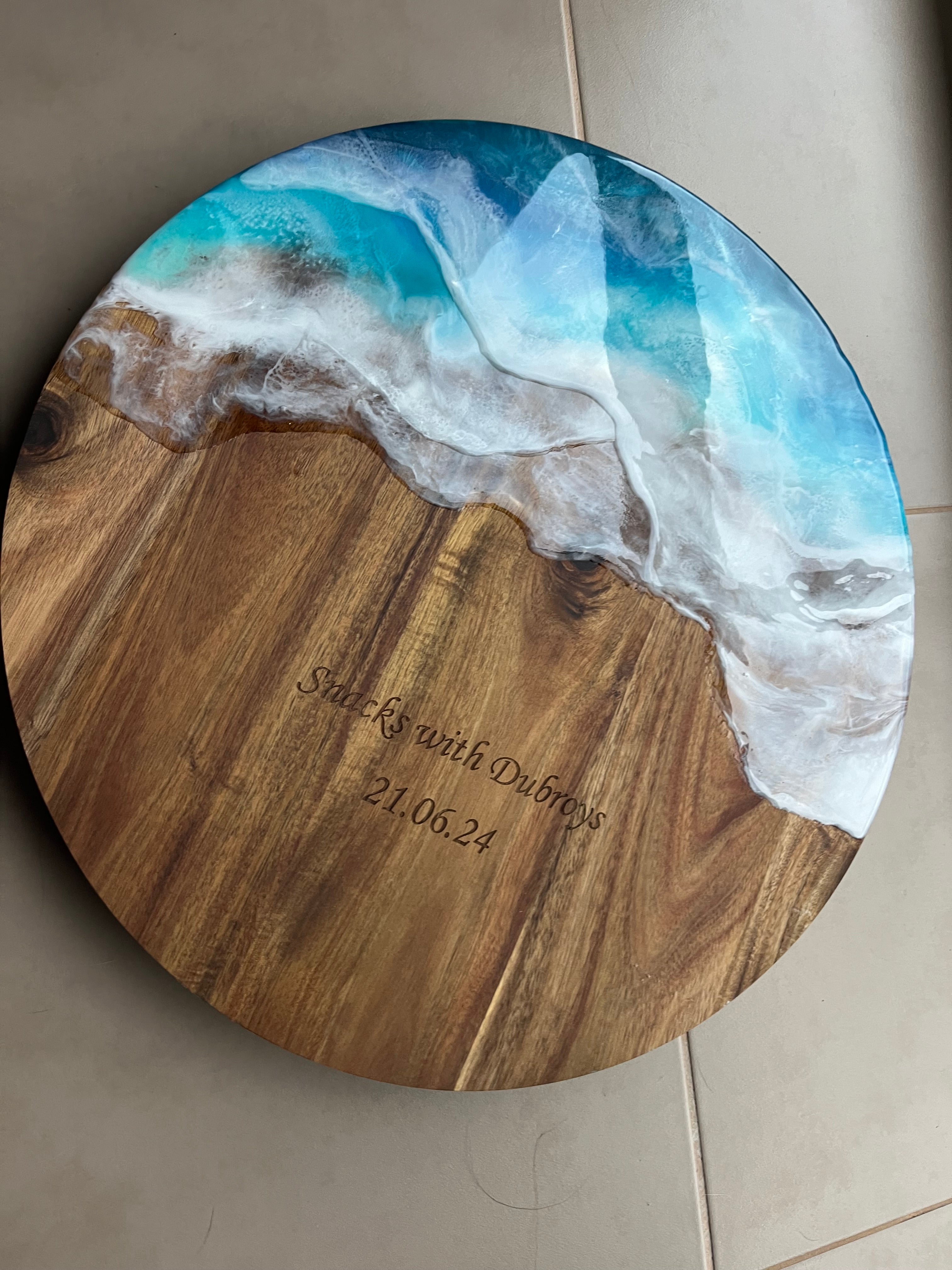 Ocean waves | lazy Susan | home decor | Mother’s Day gift | engraved | gift ideas