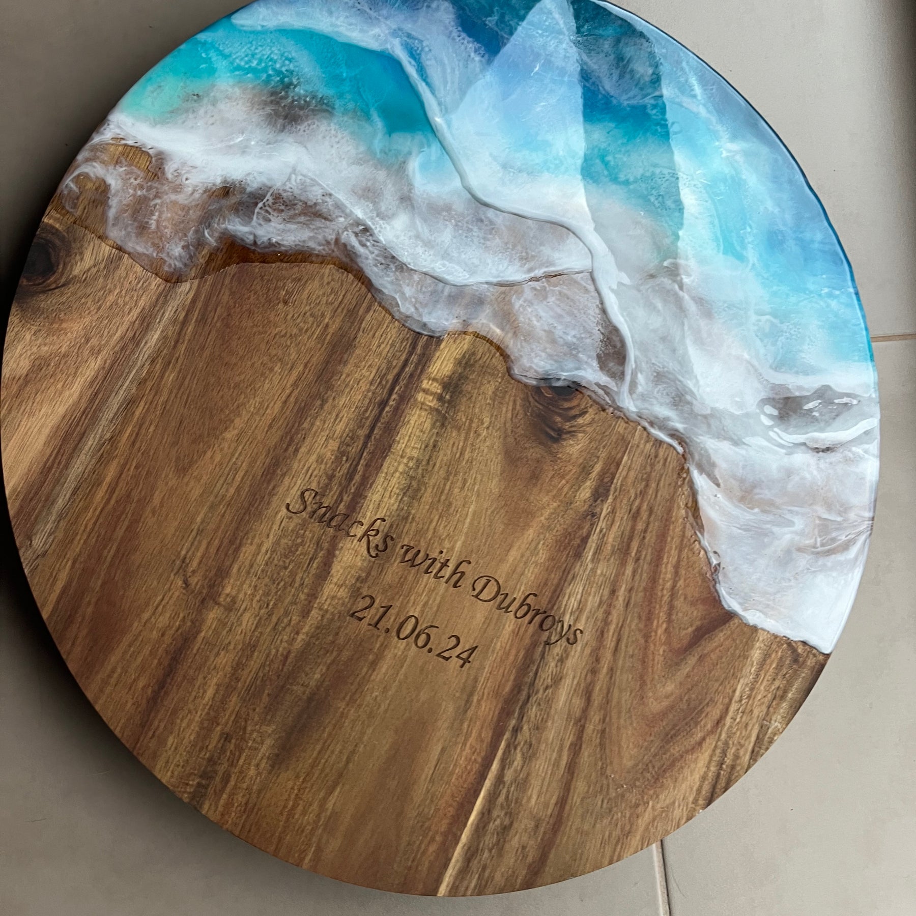 Ocean waves | lazy Susan | home decor | Mother’s Day gift | engraved | gift ideas