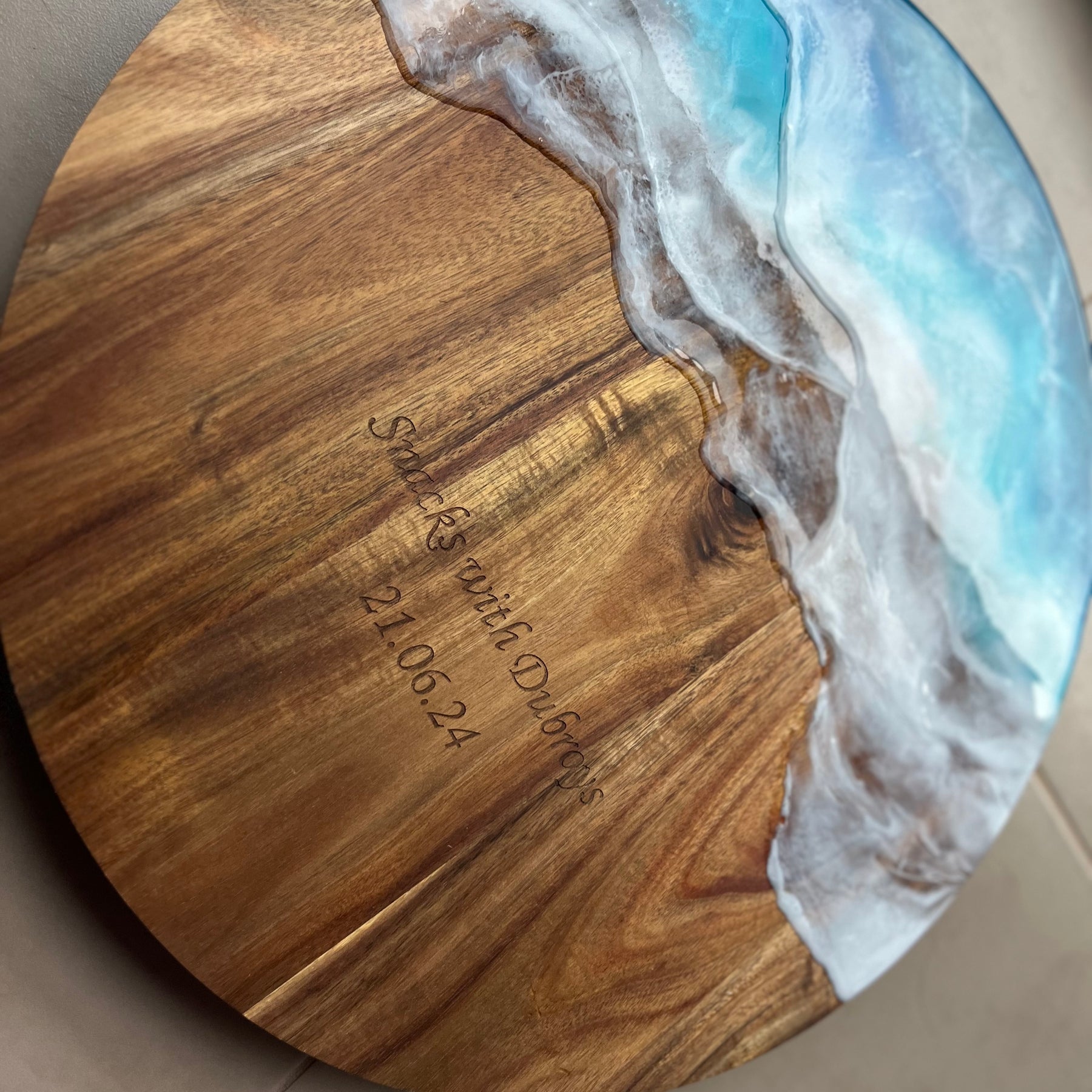 Ocean waves | lazy Susan | home decor | Mother’s Day gift | engraved | gift ideas