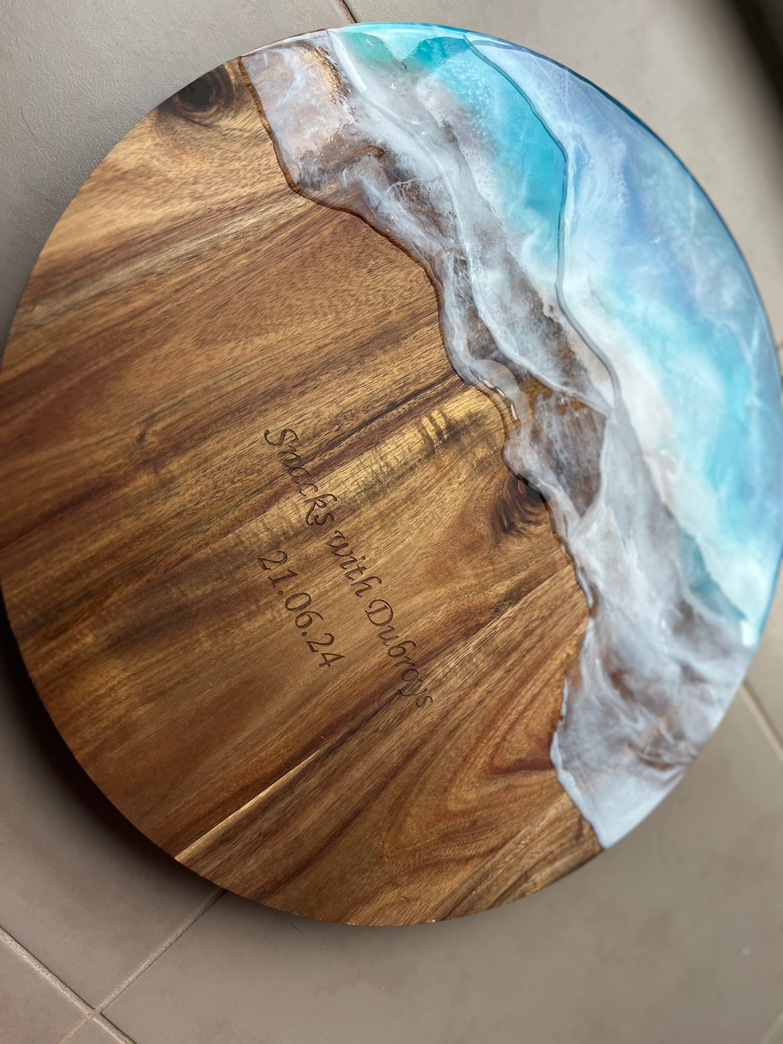 Ocean waves | lazy Susan | home decor | Mother’s Day gift | engraved | gift ideas