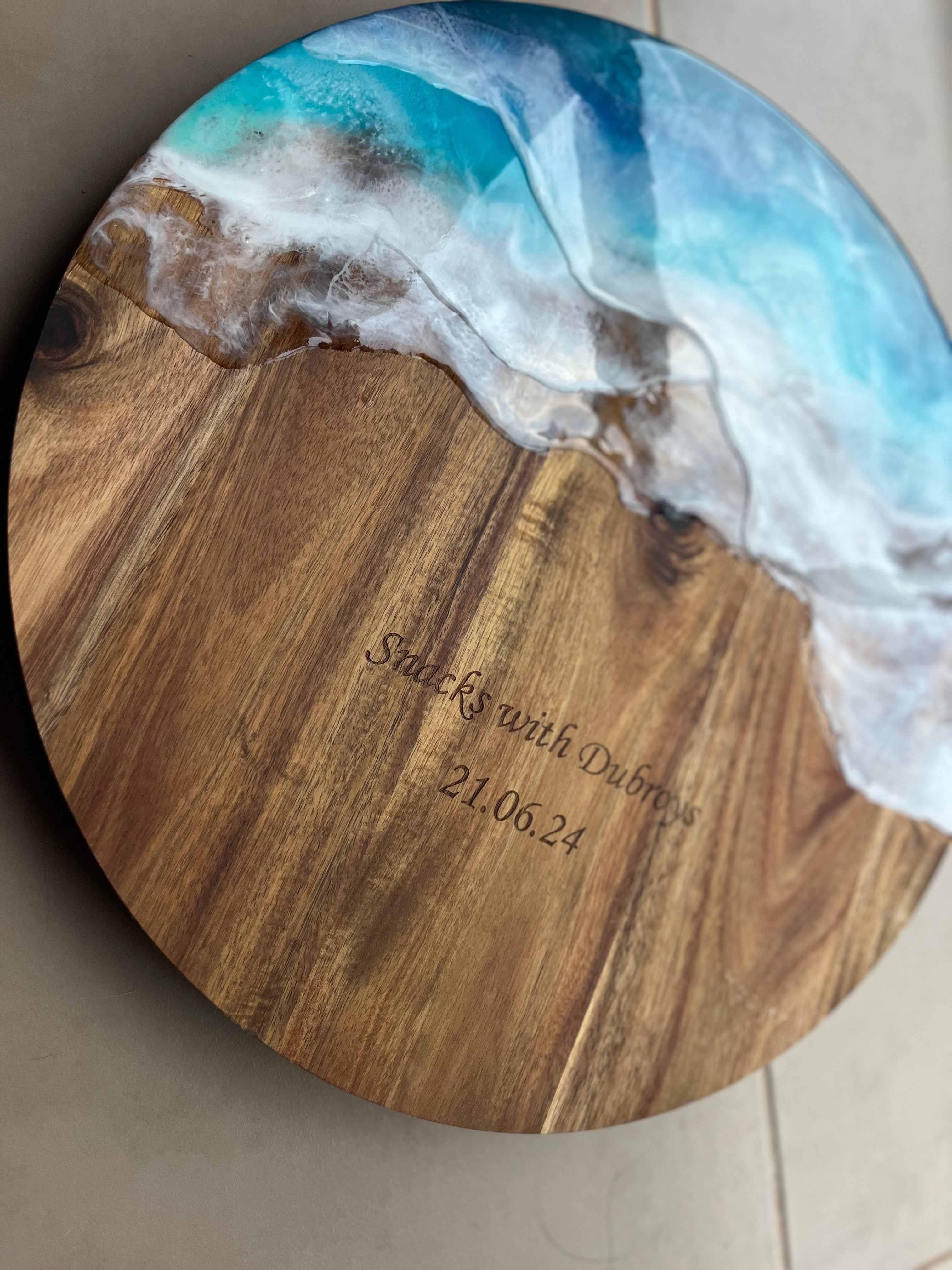 Ocean waves | lazy Susan | home decor | Mother’s Day gift | engraved | gift ideas