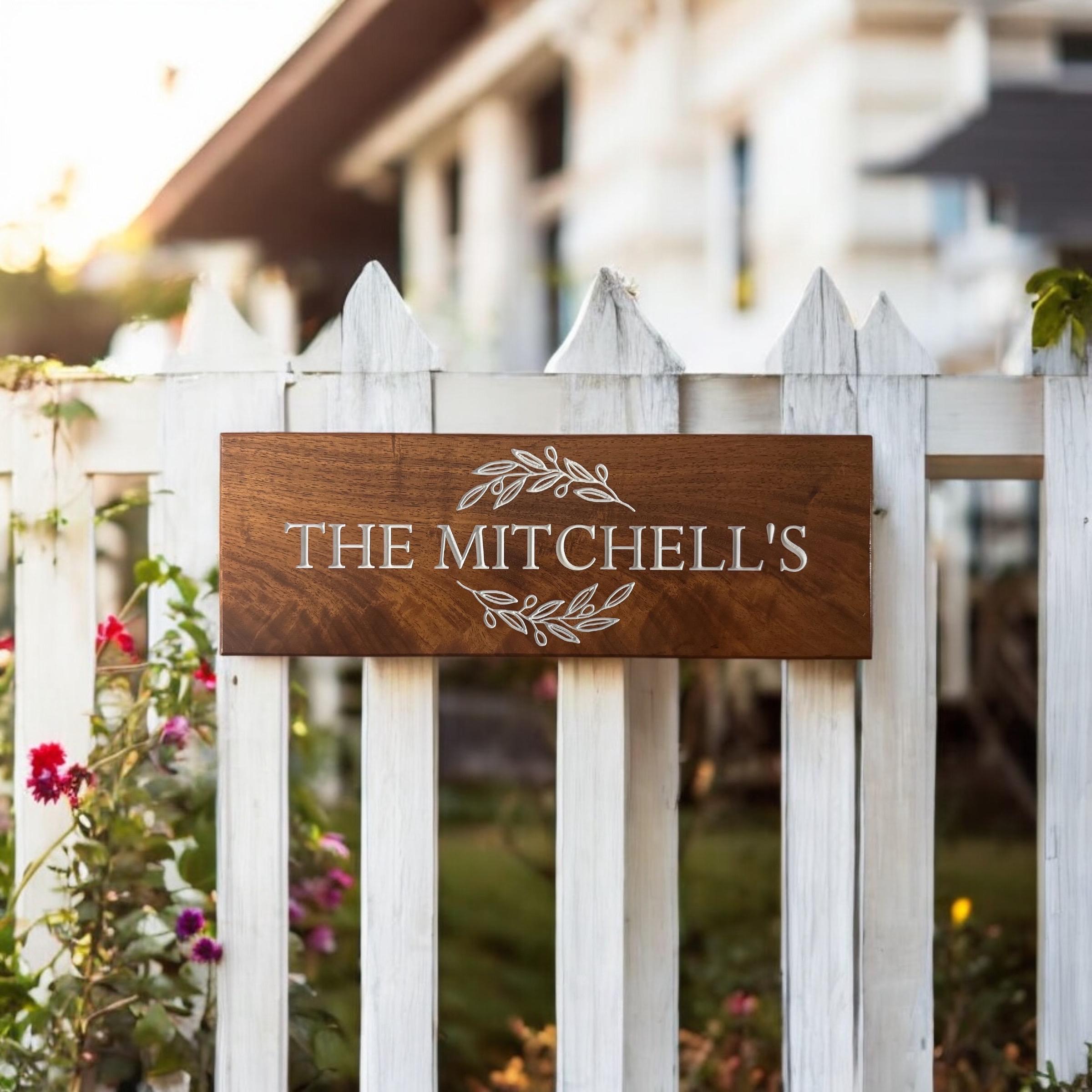 Personalized Outdoor House Sign Solid Wood Weatherproof & Ready to Hang