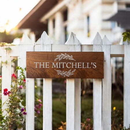 Personalized Outdoor House Sign Solid Wood Weatherproof & Ready to Hang