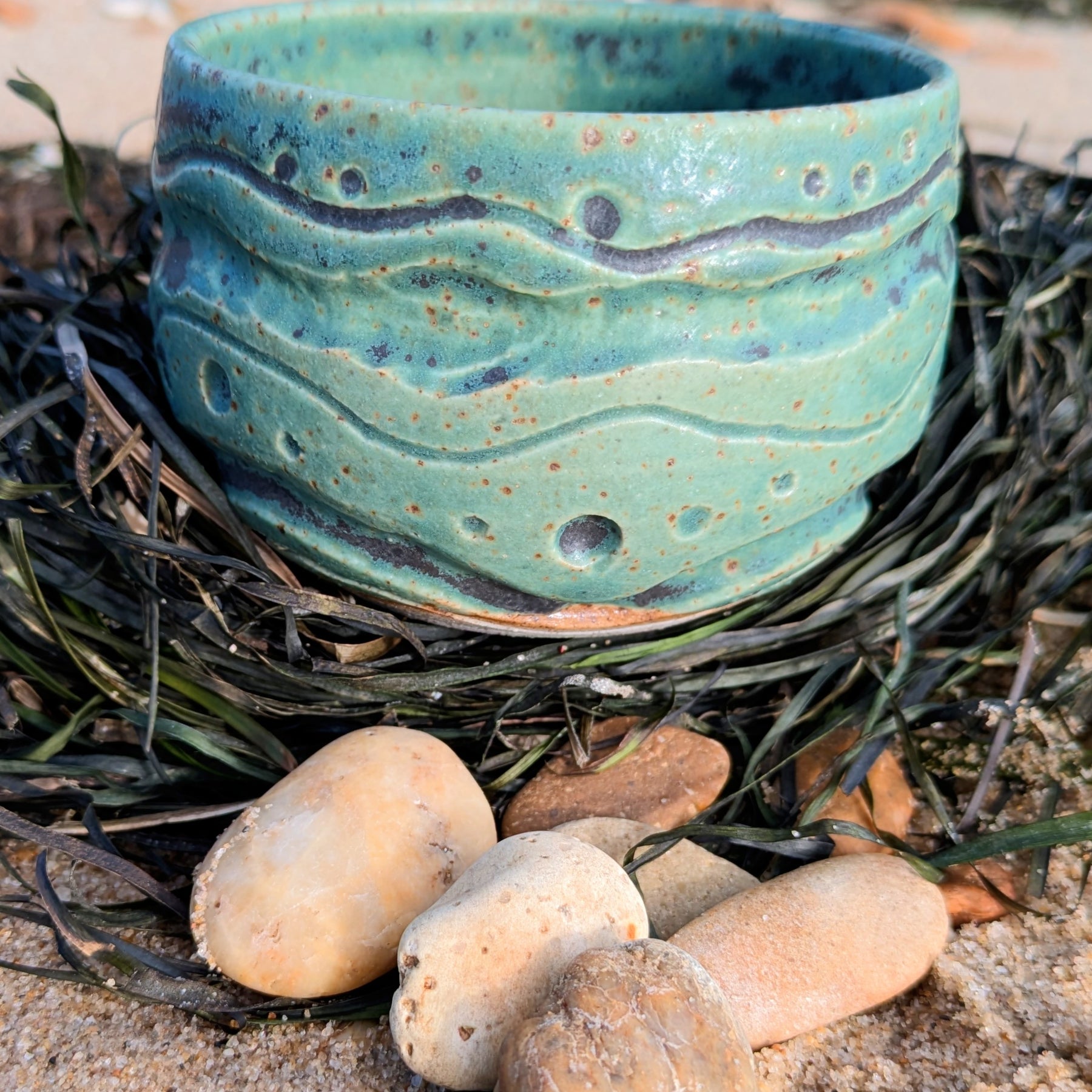 Seaweed and pebbles mug or coffee bowl