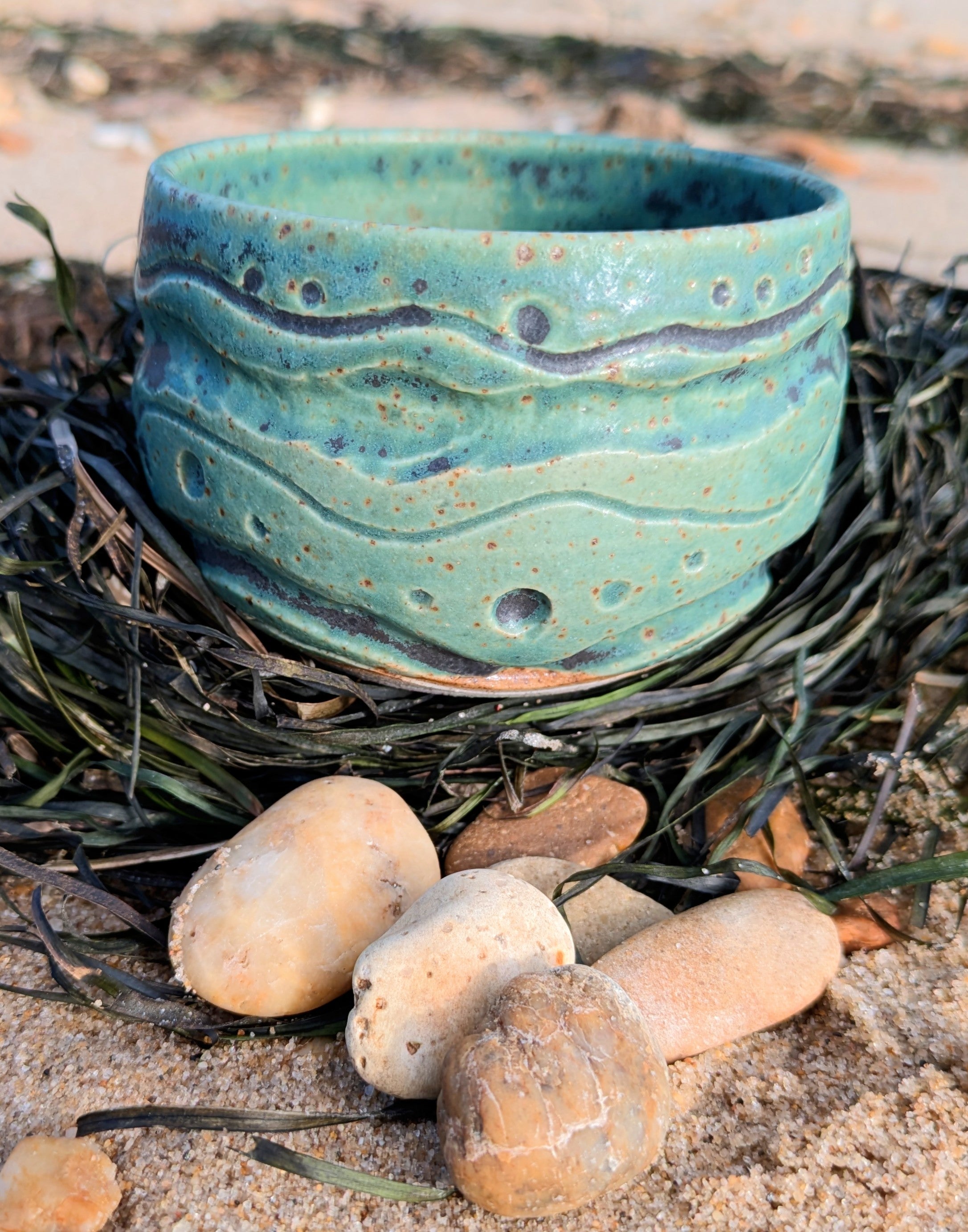 Seaweed and pebbles mug or coffee bowl