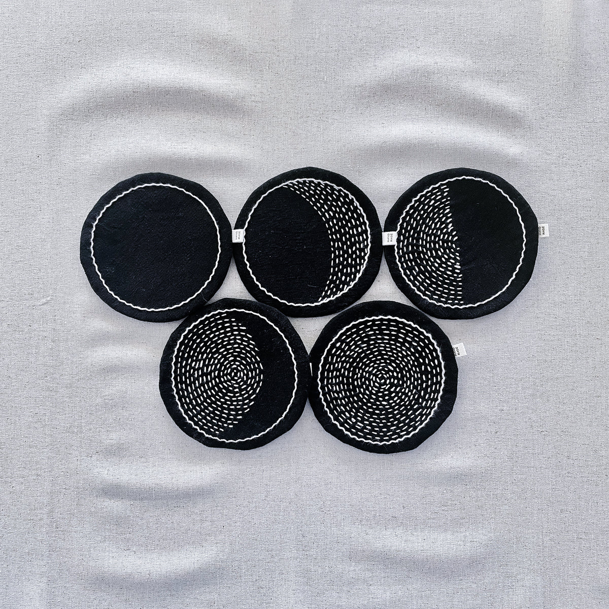 Moon Cycle Sashiko Coasters