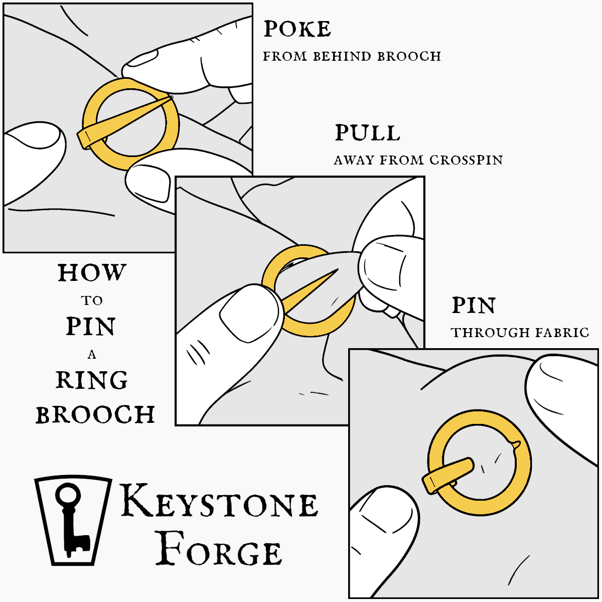 Sterling Silver Clasped Hands Brooch