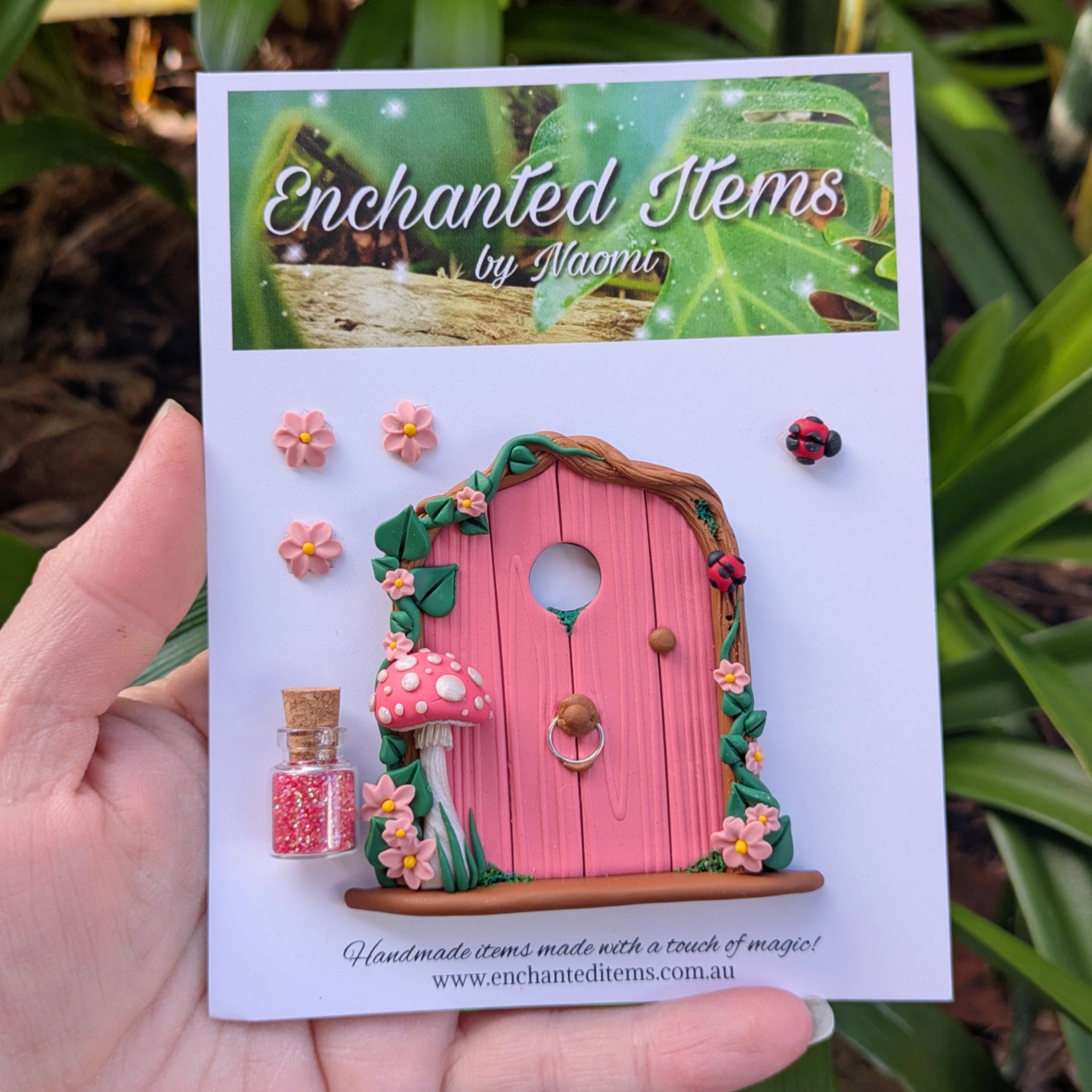 Hand Sculpted Mini coloured woodland Fairy Door