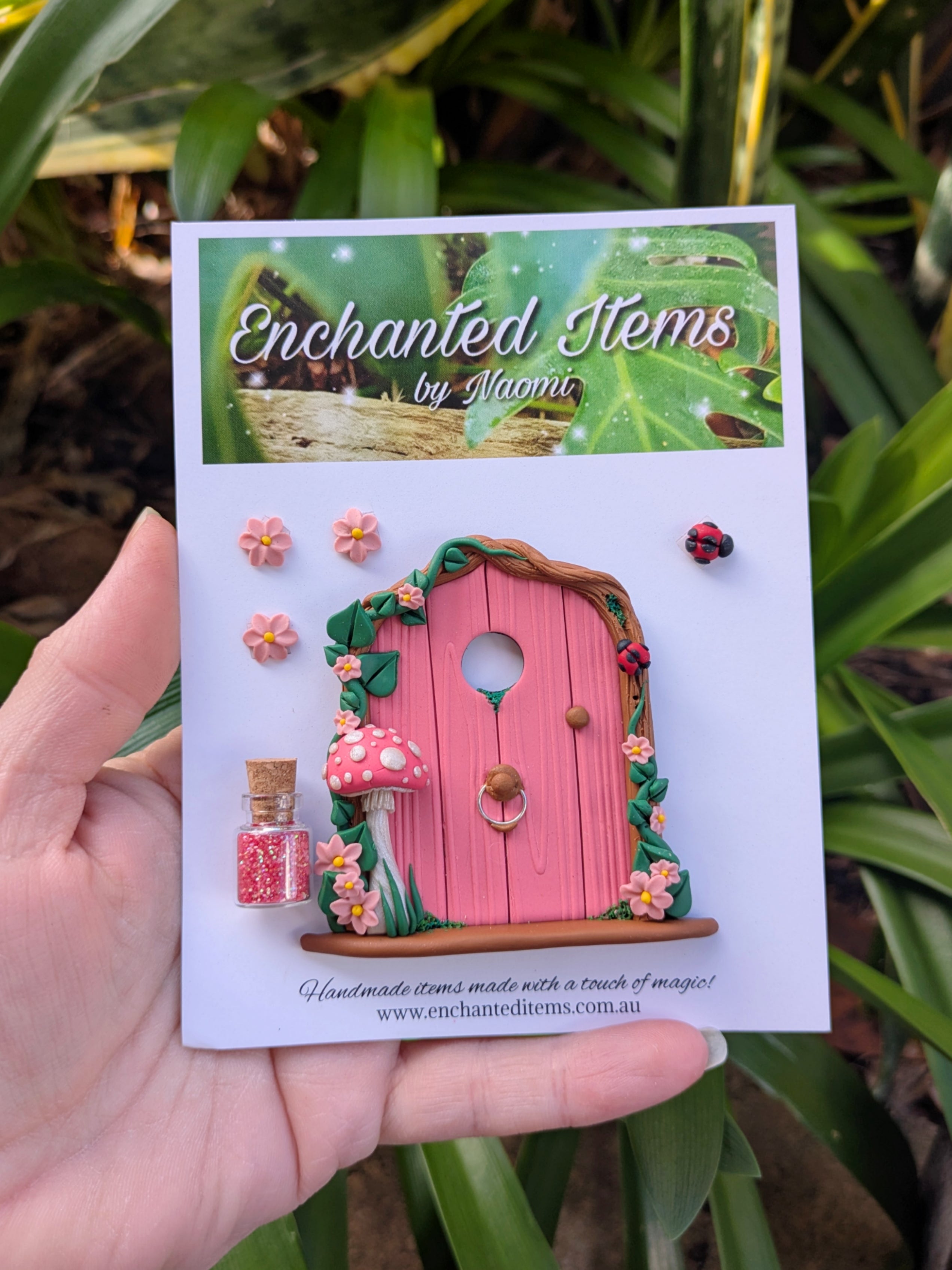 Hand Sculpted Mini coloured woodland Fairy Door