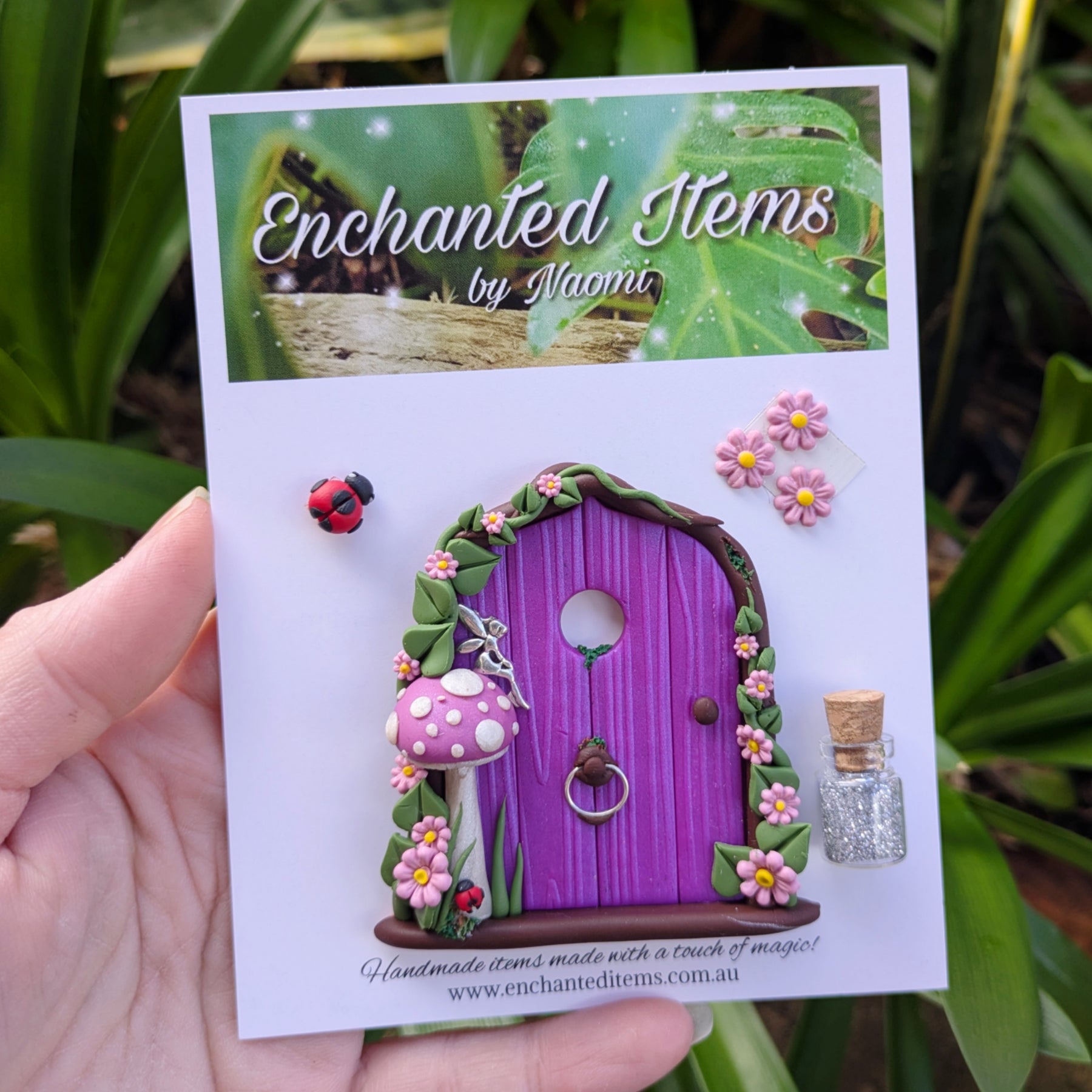 Hand Sculpted Mini coloured woodland Fairy Door