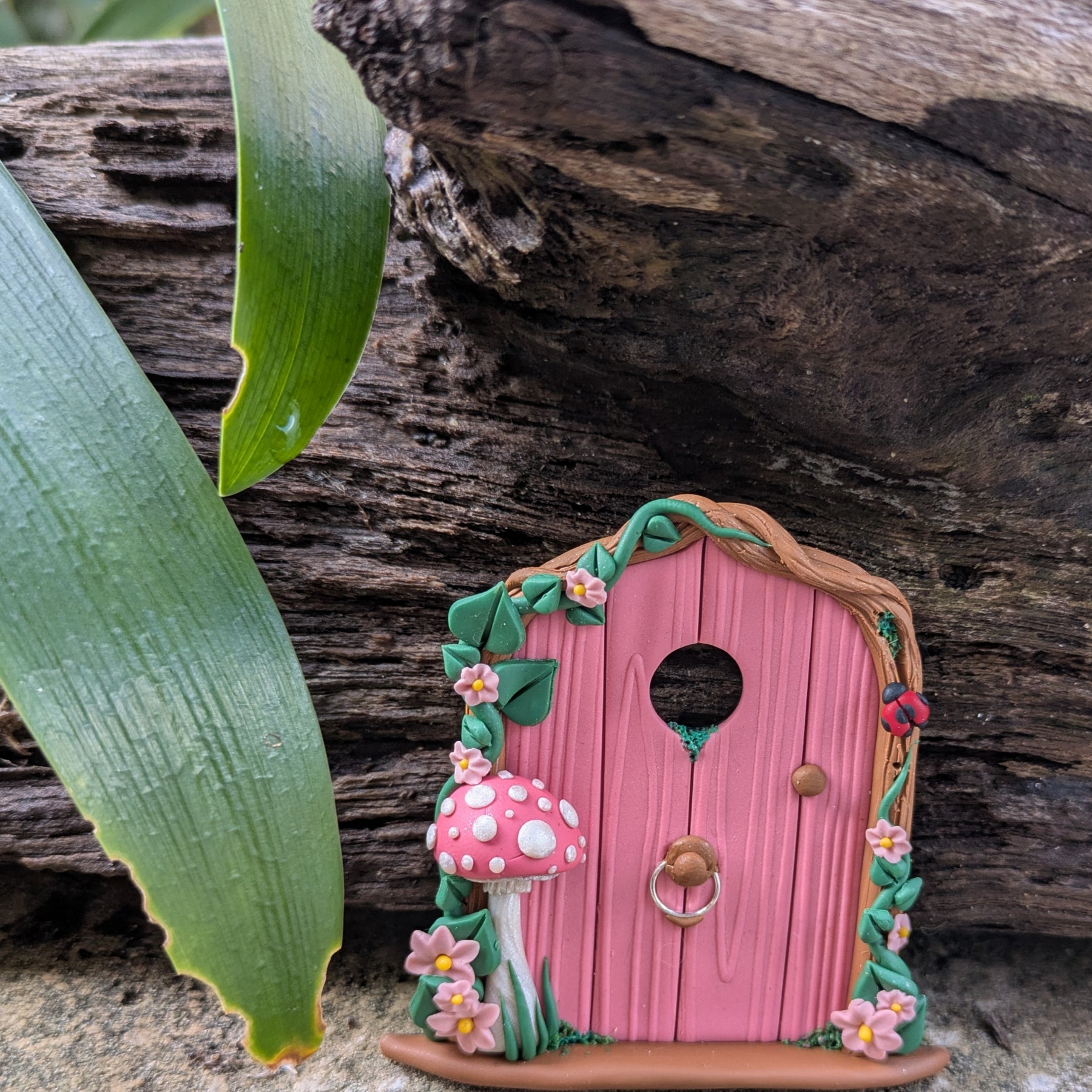Hand Sculpted Mini coloured woodland Fairy Door
