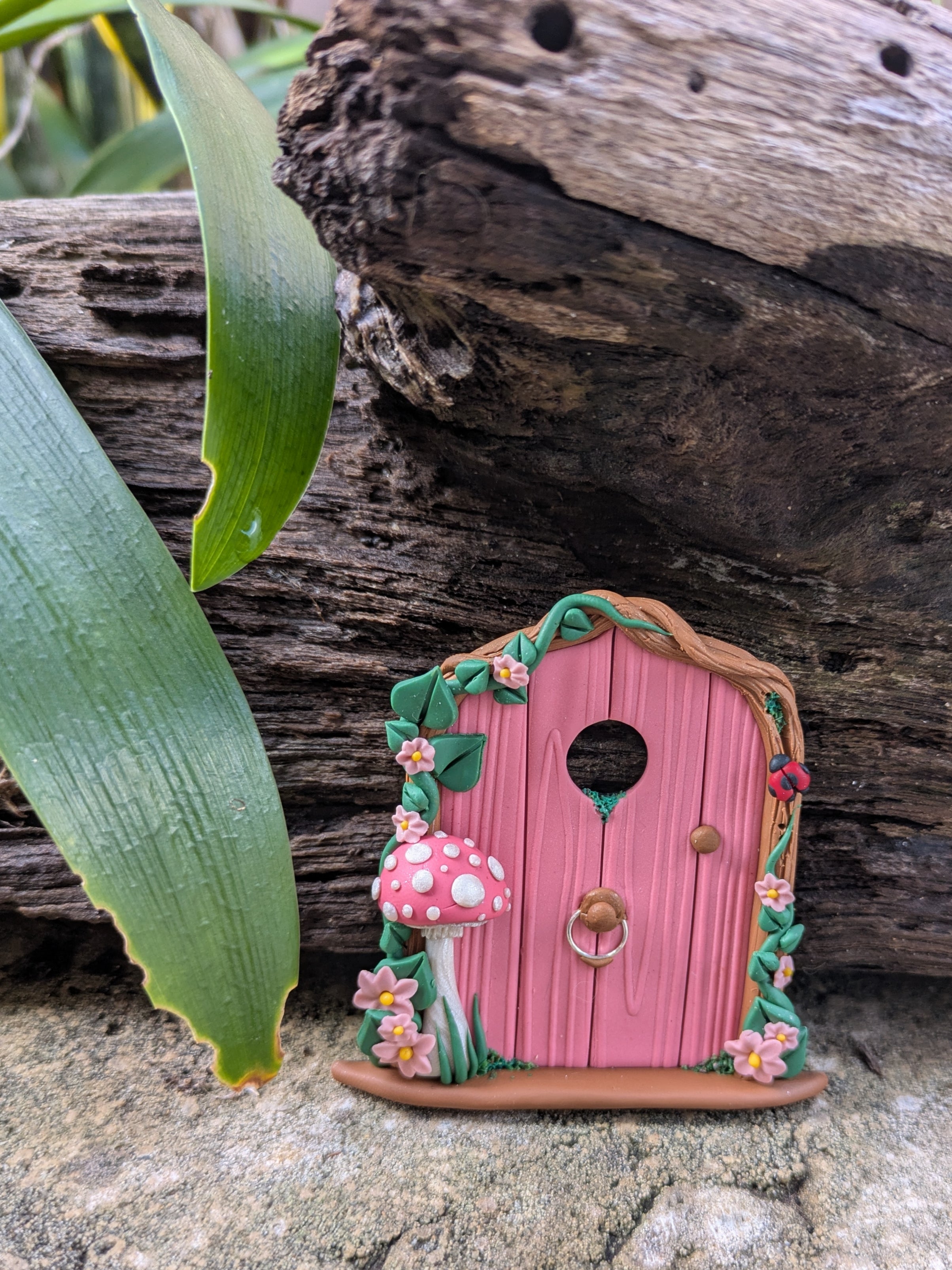 Hand Sculpted Mini coloured woodland Fairy Door