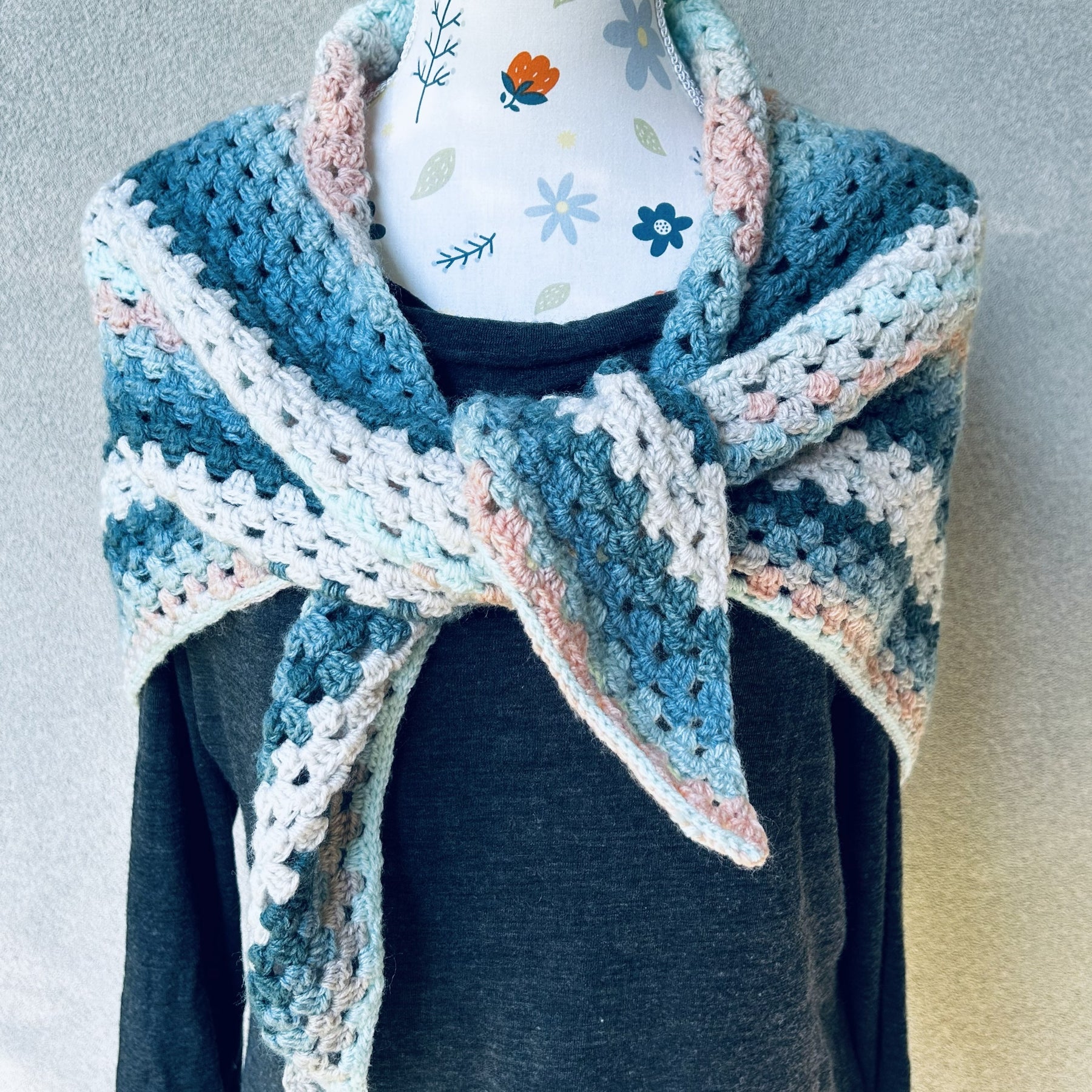 Triangle Shawl - Crochet Multicoloured