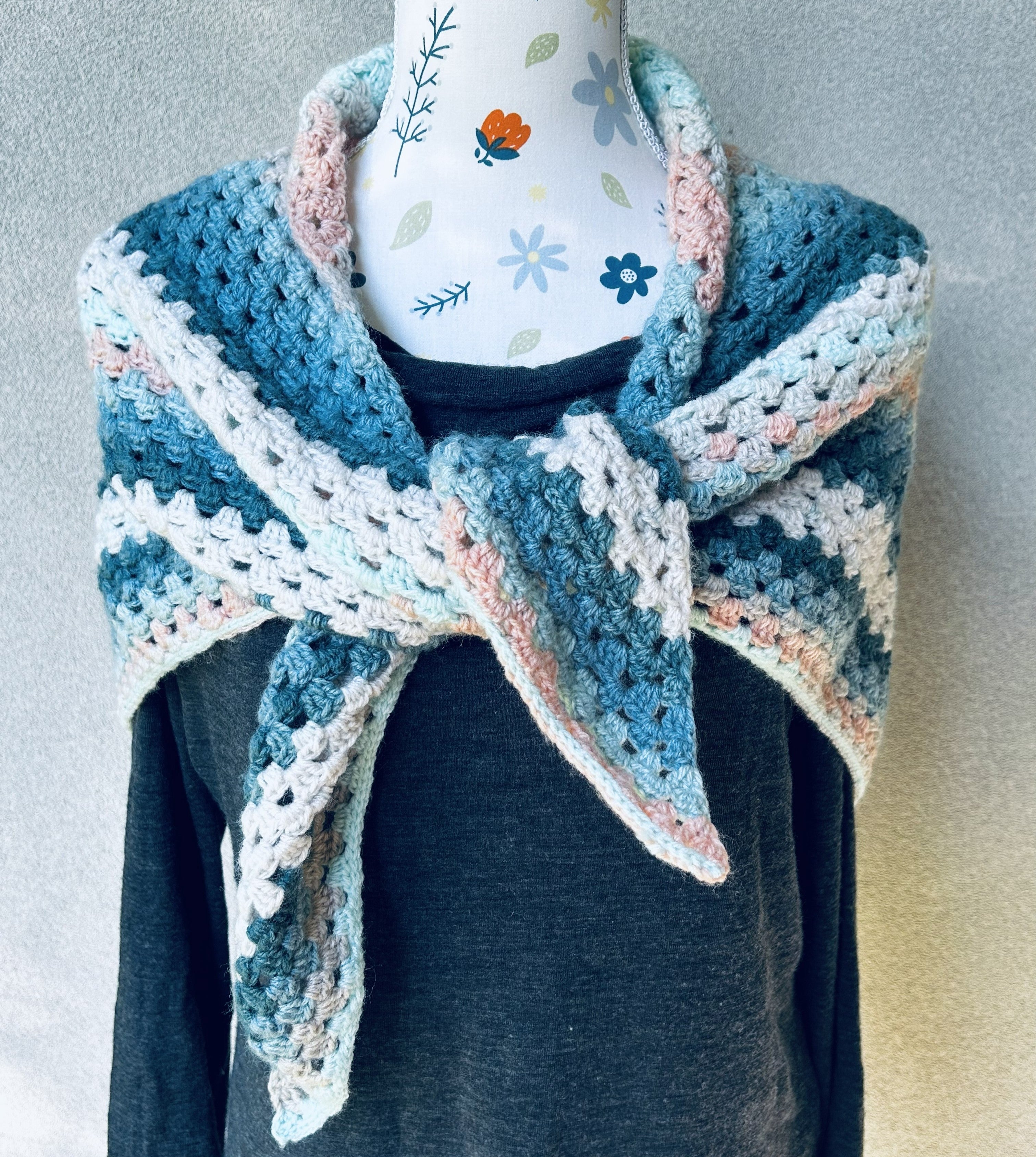 Triangle Shawl - Crochet Multicoloured