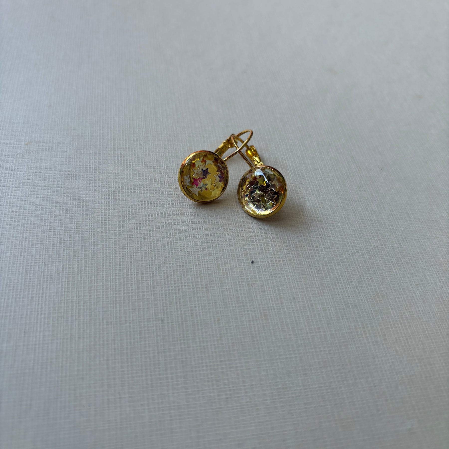 Yellow Glitter Resin earrings