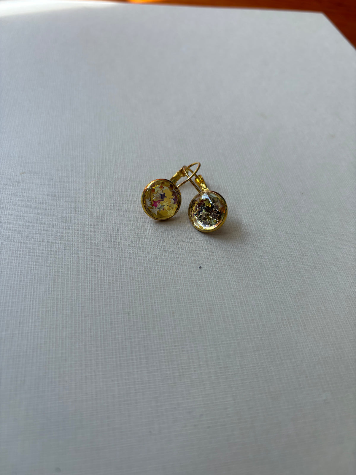 Yellow Glitter Resin earrings