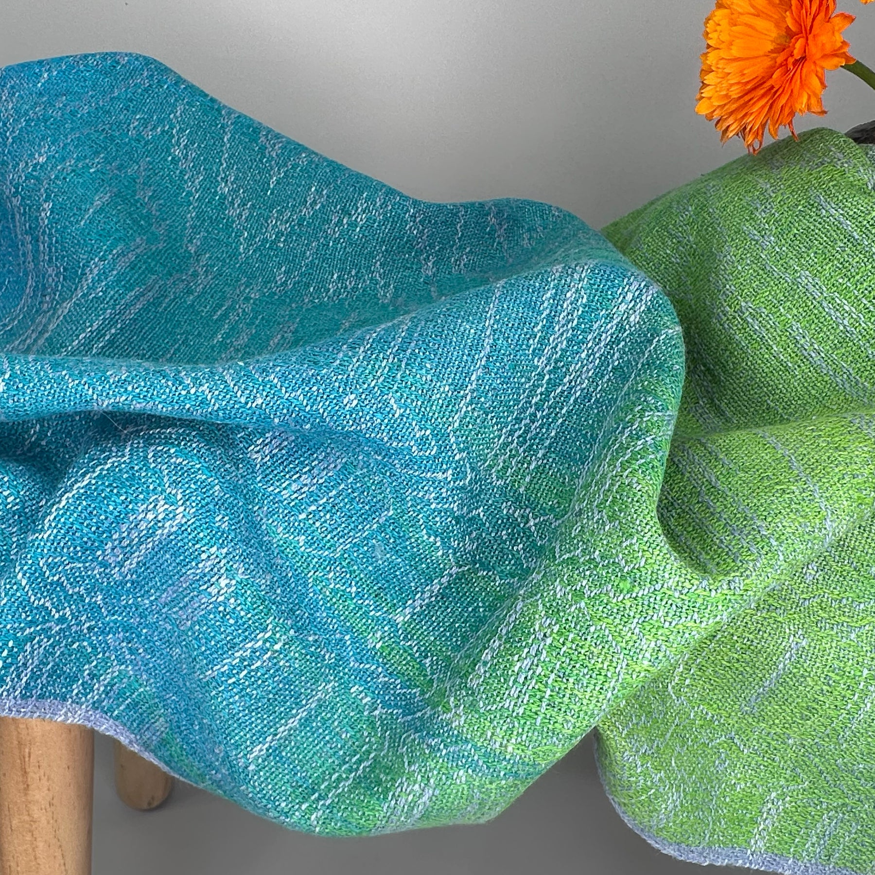 Hand-Dyed and Handwoven Linen/Cotton Tea Towels (Lilac Weft)