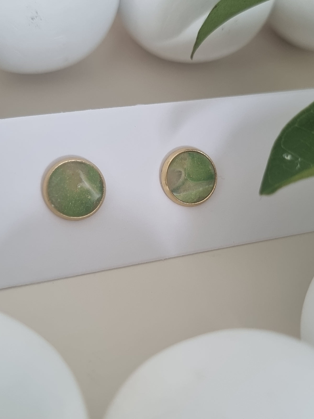 Sage Marble Studs