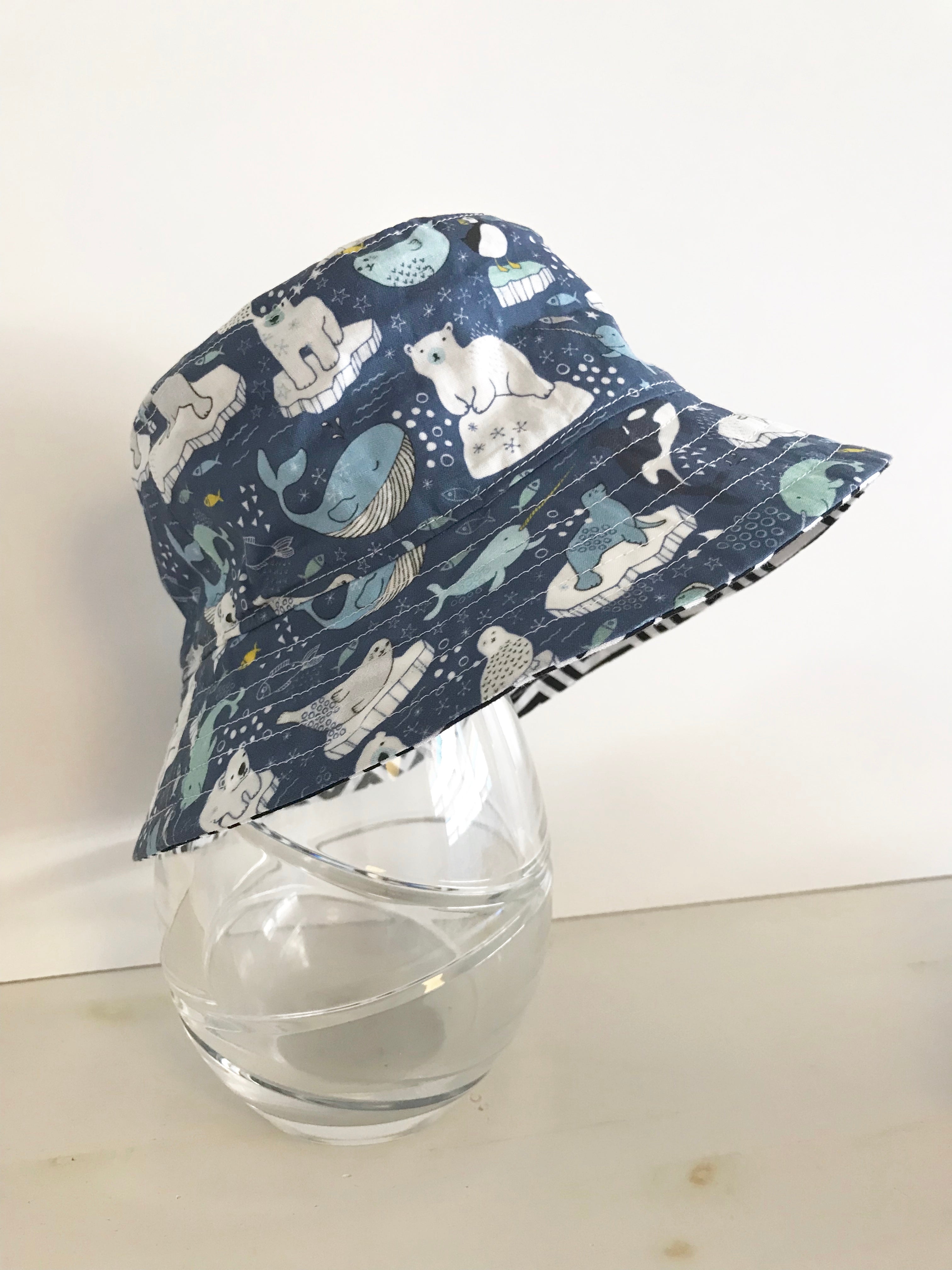 Ready to post- Small size regular brim hats with chin strap- reduced price