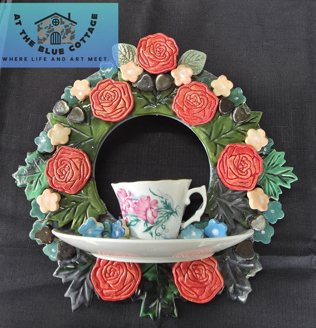 Ceramic Mosaic Garden Wreath