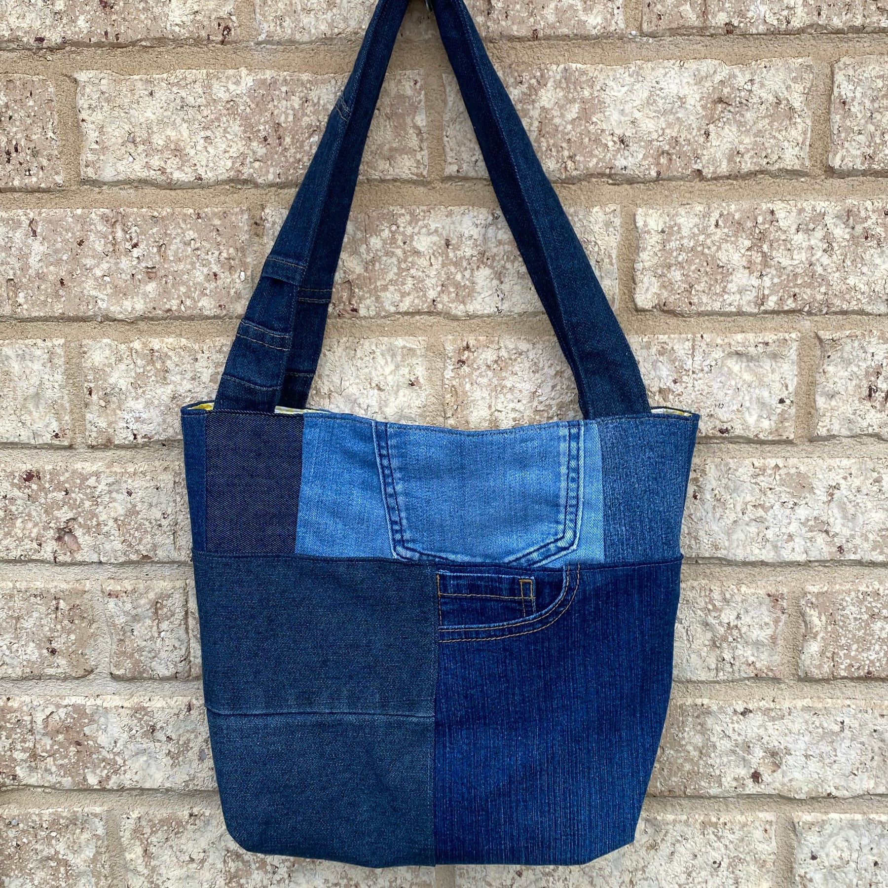 Sunray Denim Handmade Shoulder Bag Upcycled Vintage Fabrics & Denim