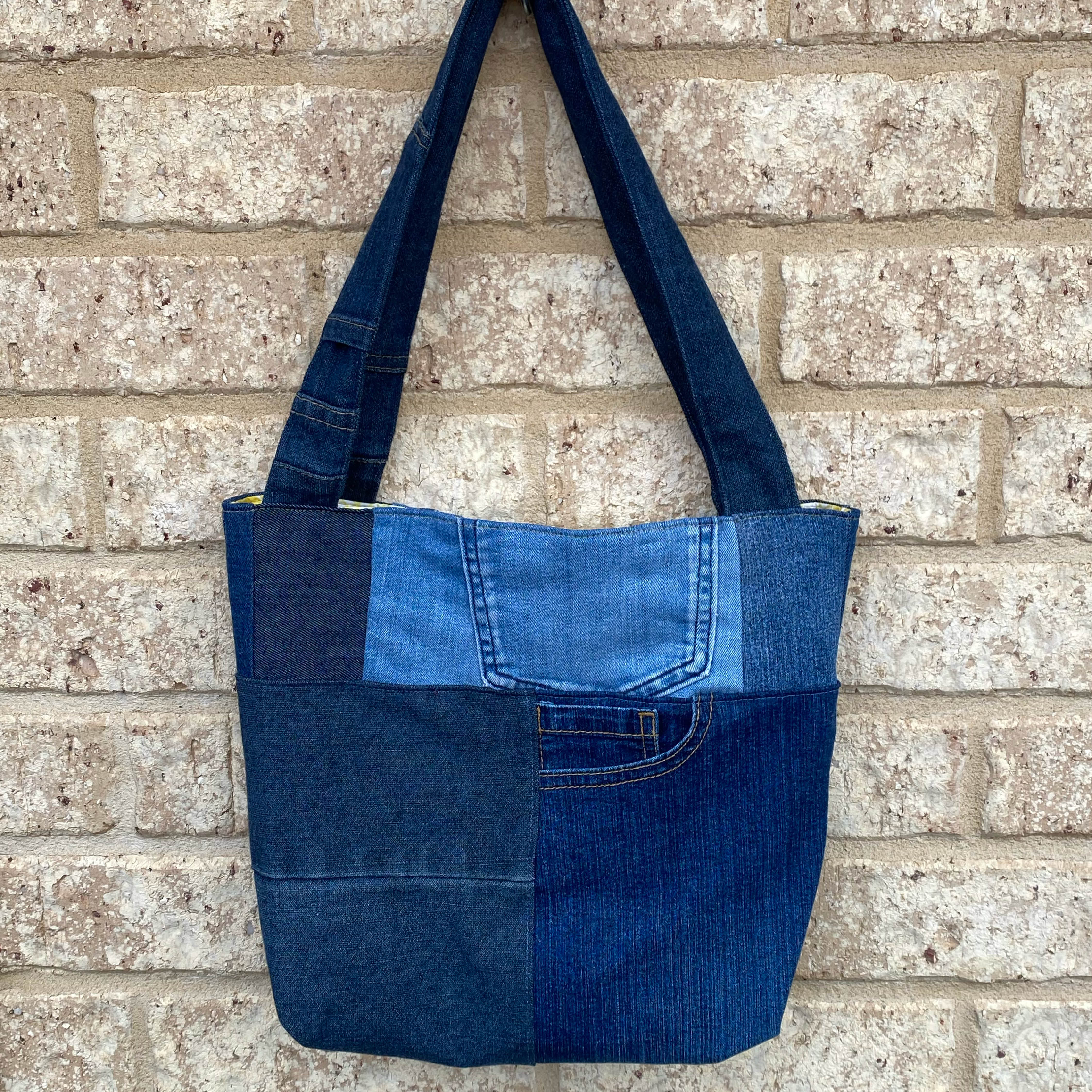Sunray Denim Handmade Shoulder Bag Upcycled Vintage Fabrics & Denim
