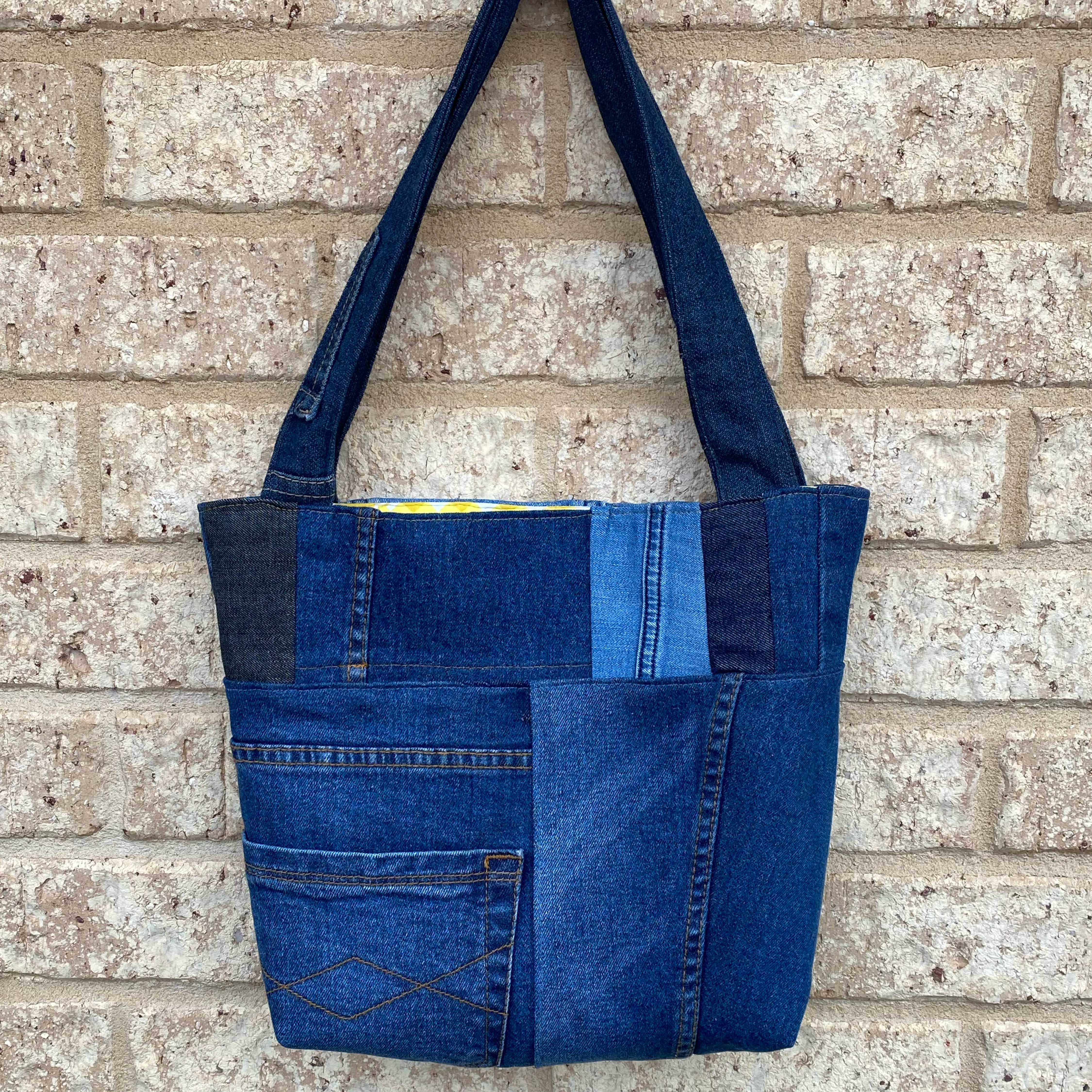 Sunray Denim Handmade Shoulder Bag Upcycled Vintage Fabrics & Denim