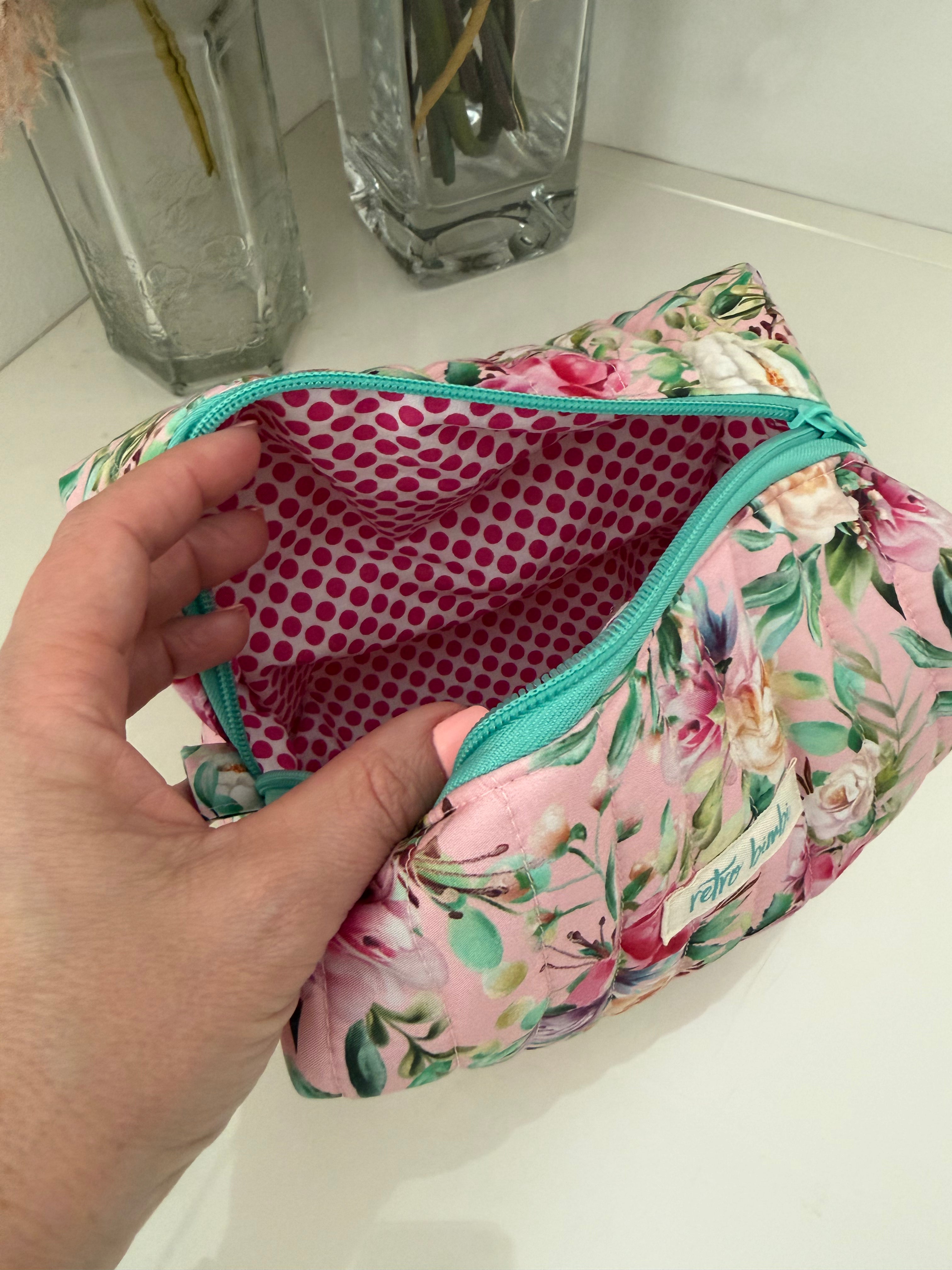 Floral Boxy Zipper Pouch - Pink Floral