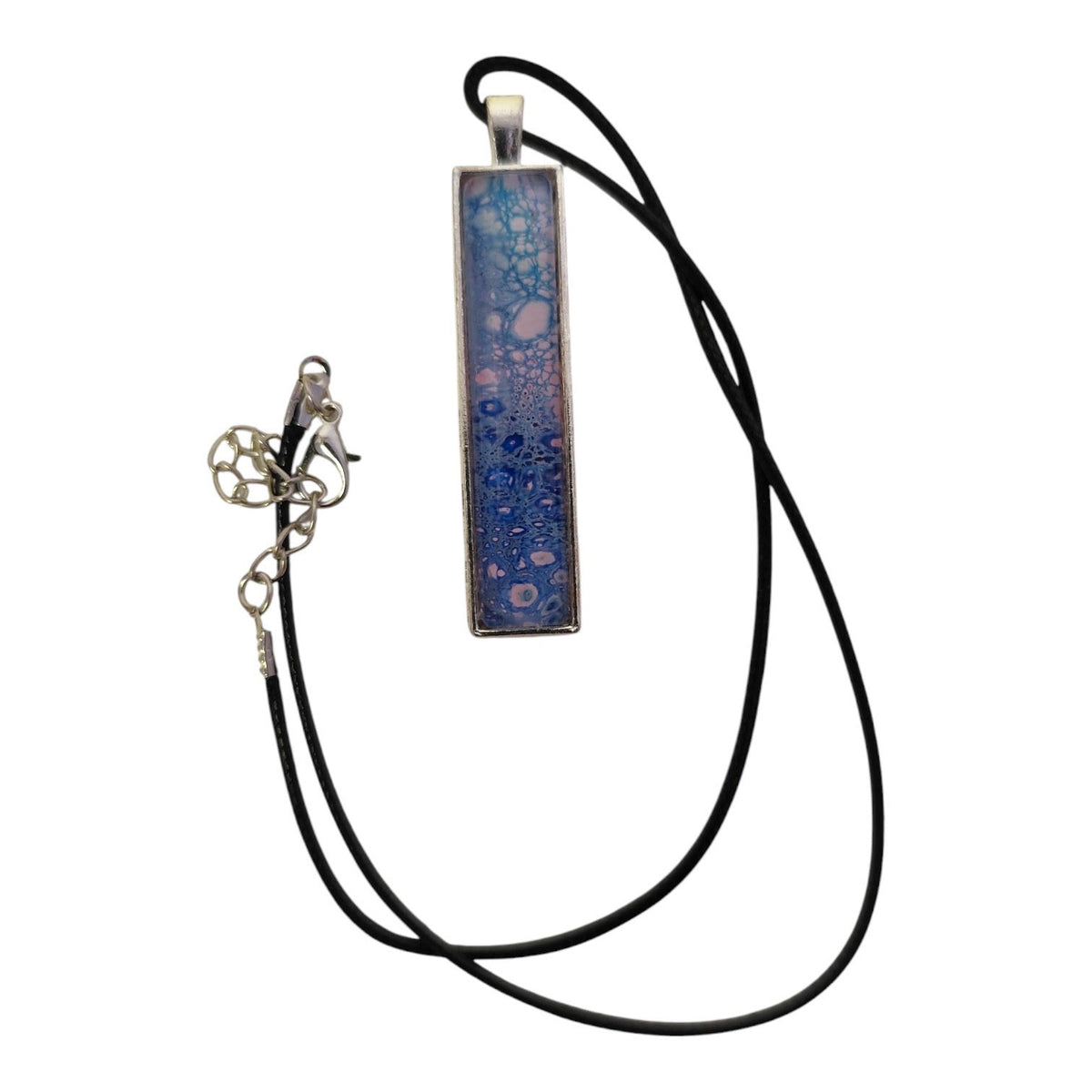 Blue Hand Painted Pendant Necklace