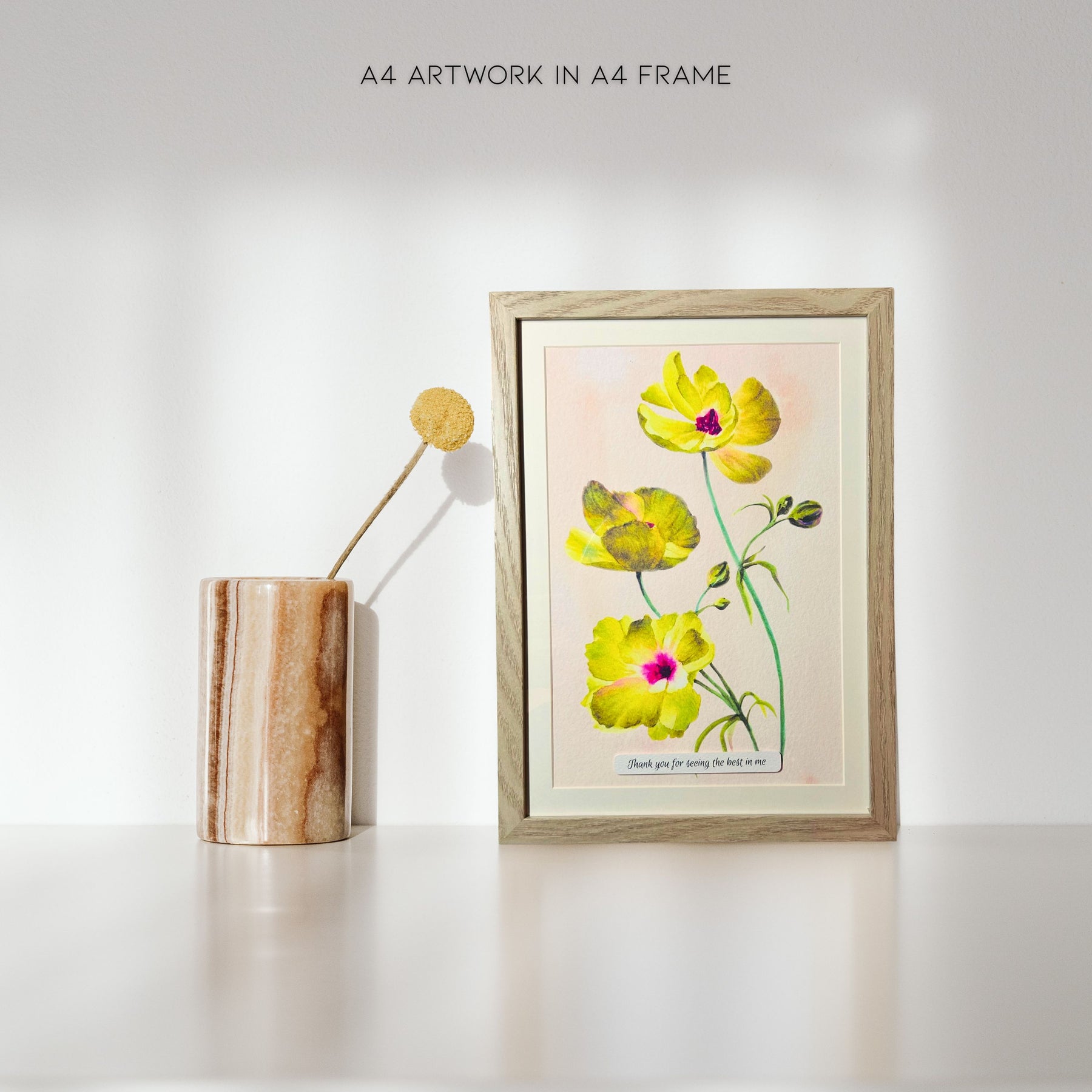 "Hearts on Fire" | Archival Botanical Wall Art With Sentiment | Original Floral Watercolour Painting | A5 A4 Print