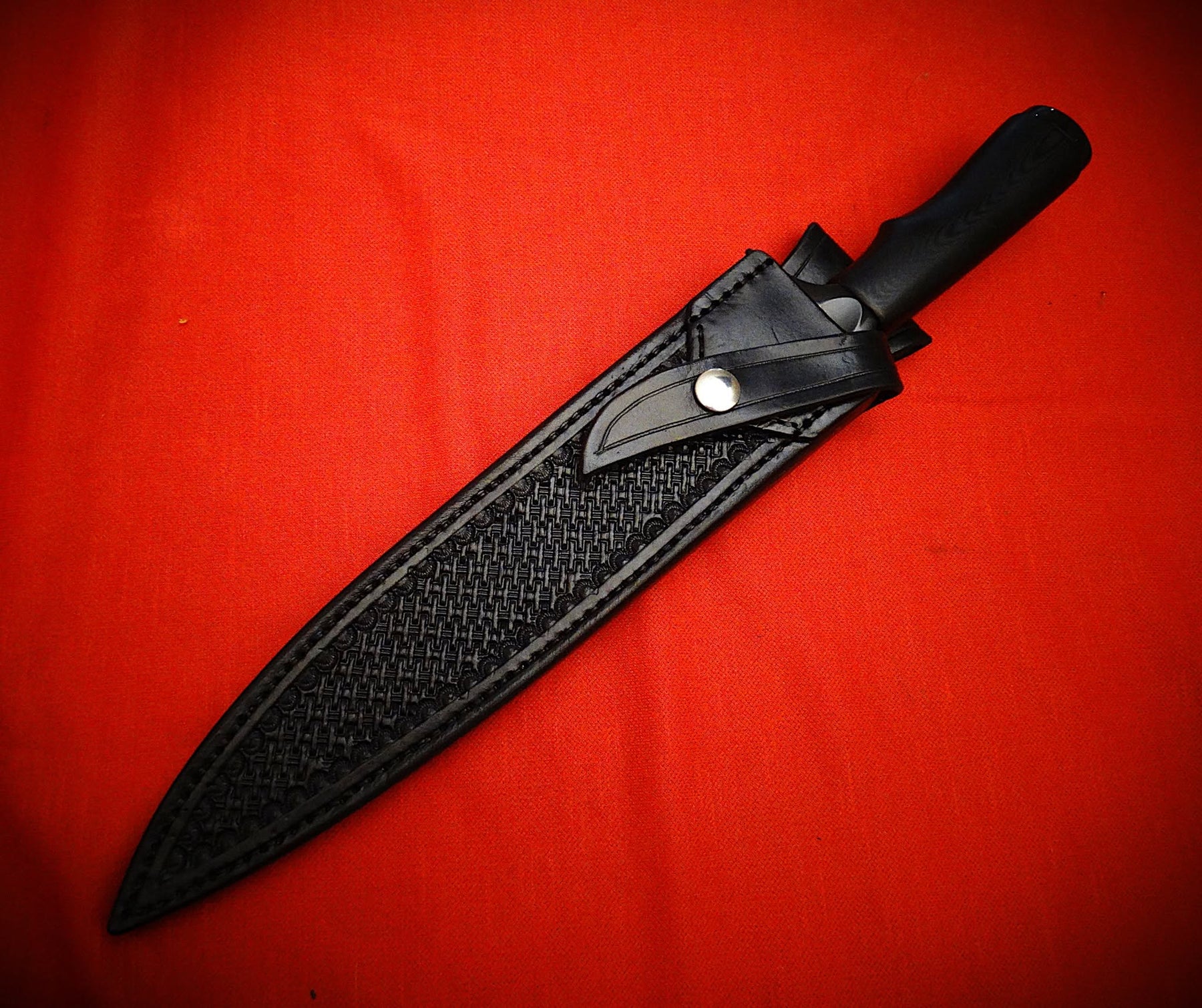 Outdoor hunting knife leather sheath timber wood craft
