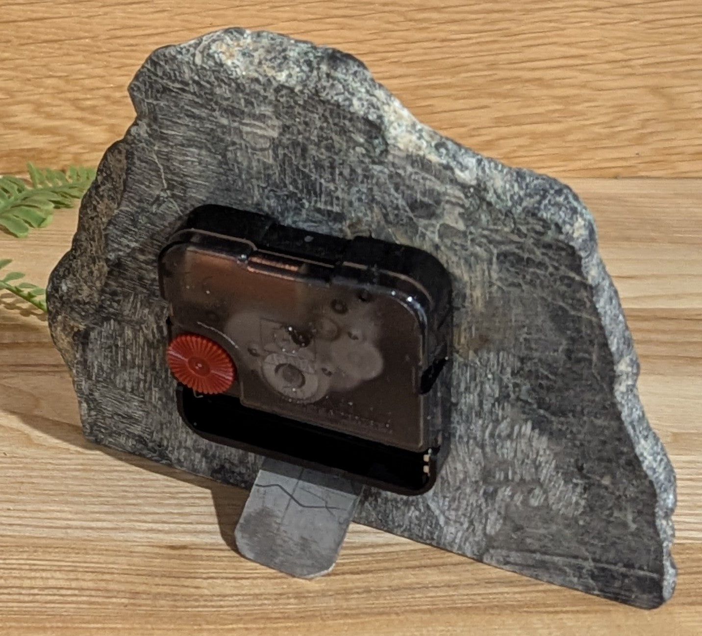 Polished Black & White Marble Stone Slab Clock