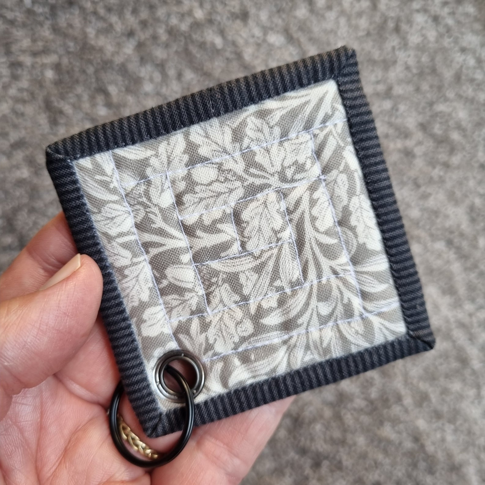 Patchwork Quilted Log Cabin Keyring