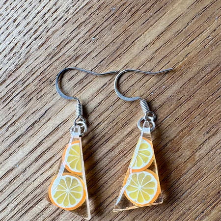 Light orange resin earrings