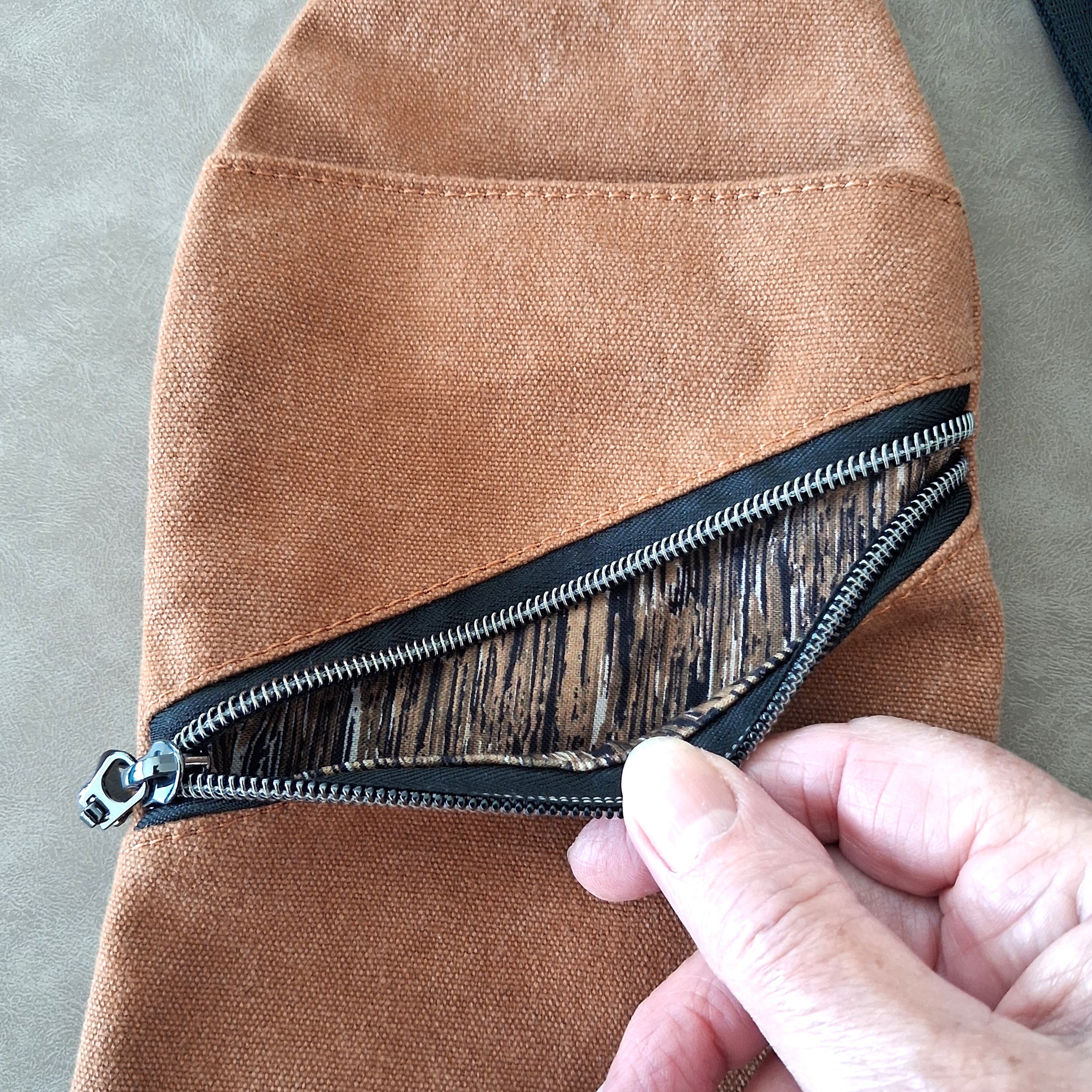 Crossbody Sling – Mini Traveller - Tan Stonewashed Canvas