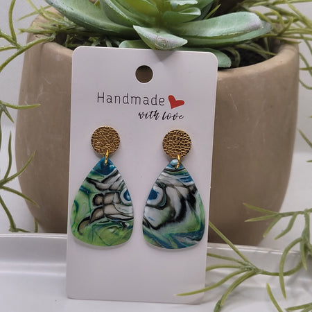 Malachite Dreams Polymer Clay Earrings
