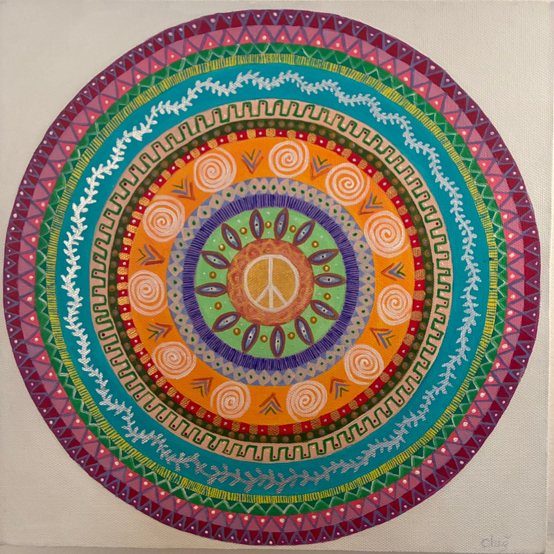 Painting - "Mandala of Peace" (Acrylic on Canvas) Original