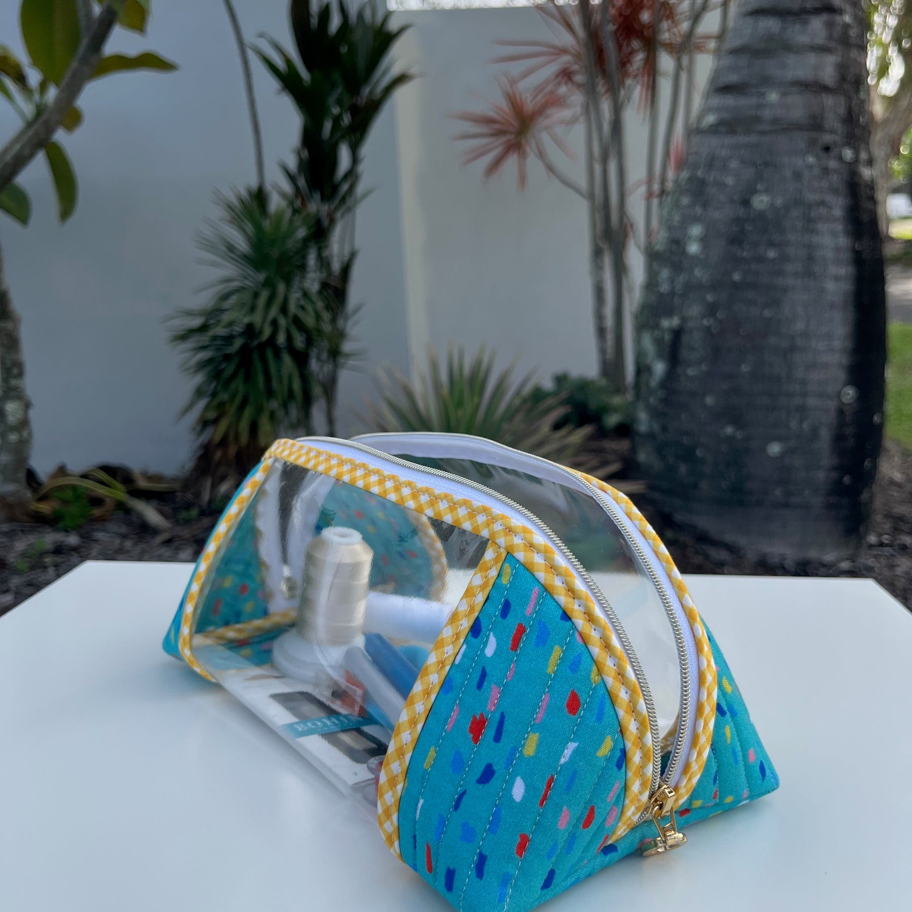 Clearly Trixie pouch - Rain - Bright Teal (Over the Rainbow Collection by Ampersand Design Studio)
