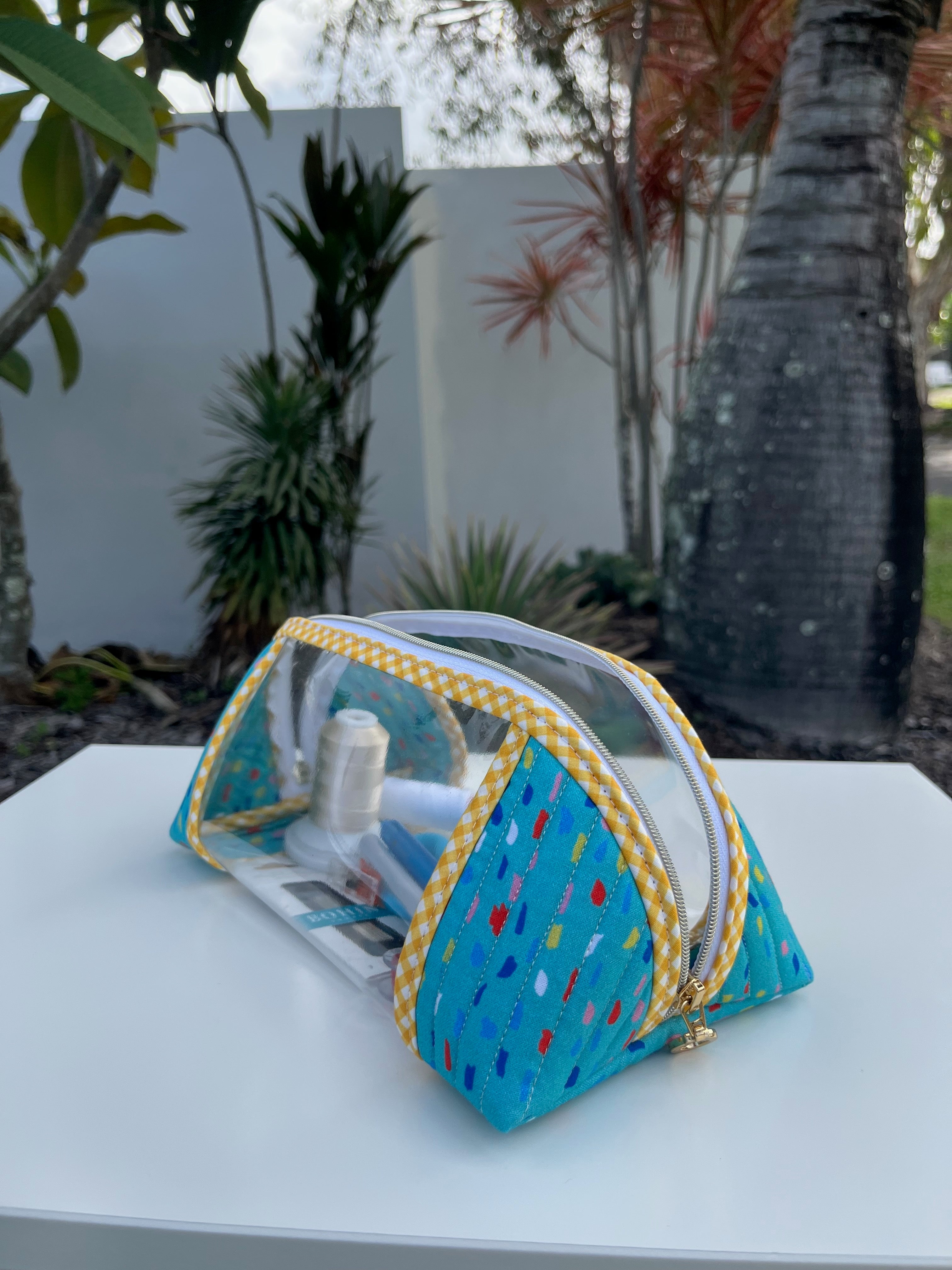 Clearly Trixie pouch - Rain - Bright Teal (Over the Rainbow Collection by Ampersand Design Studio)