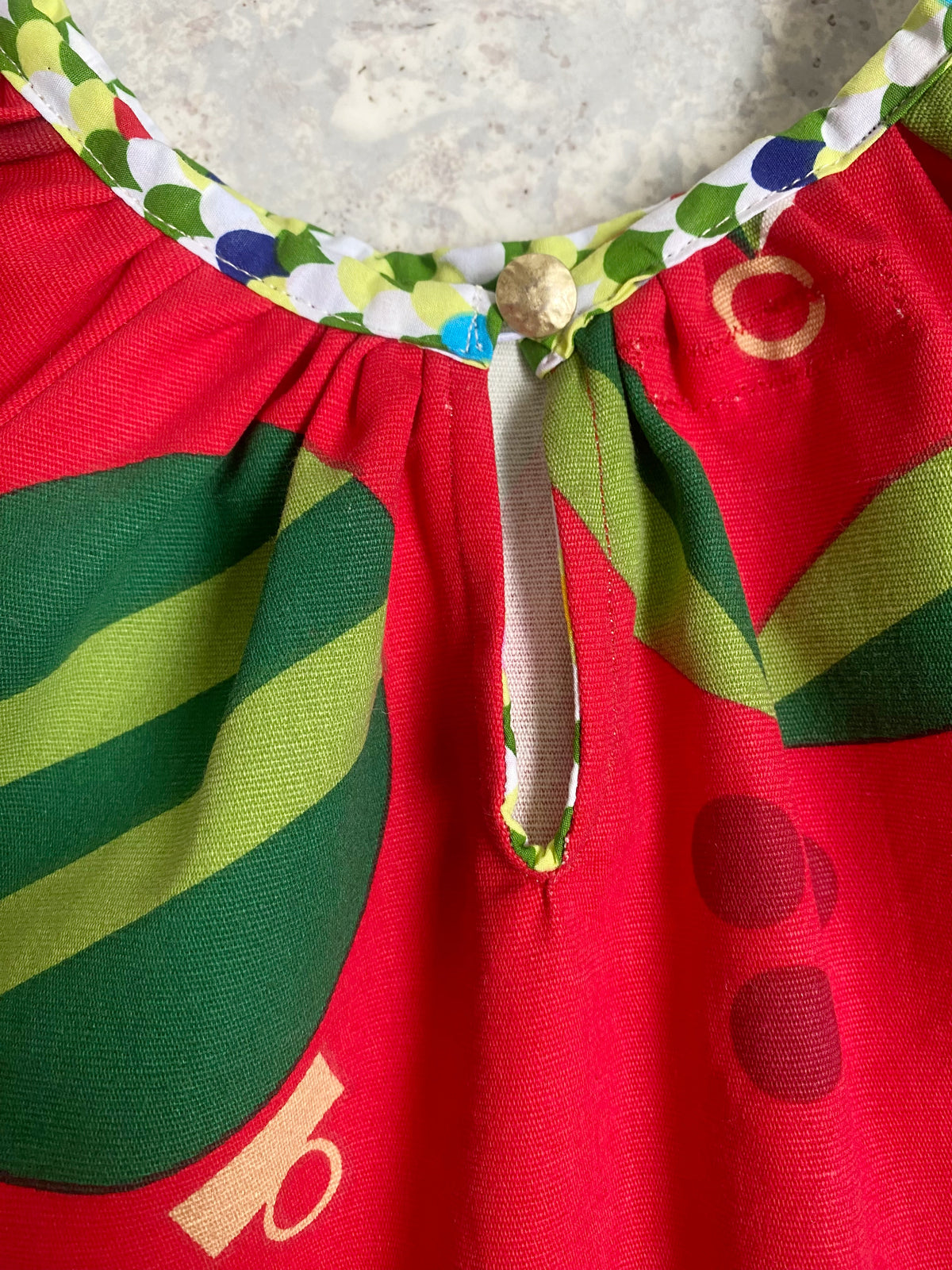 Christmas Dress Size 5/6 Handmade Festive Red Girls Dress