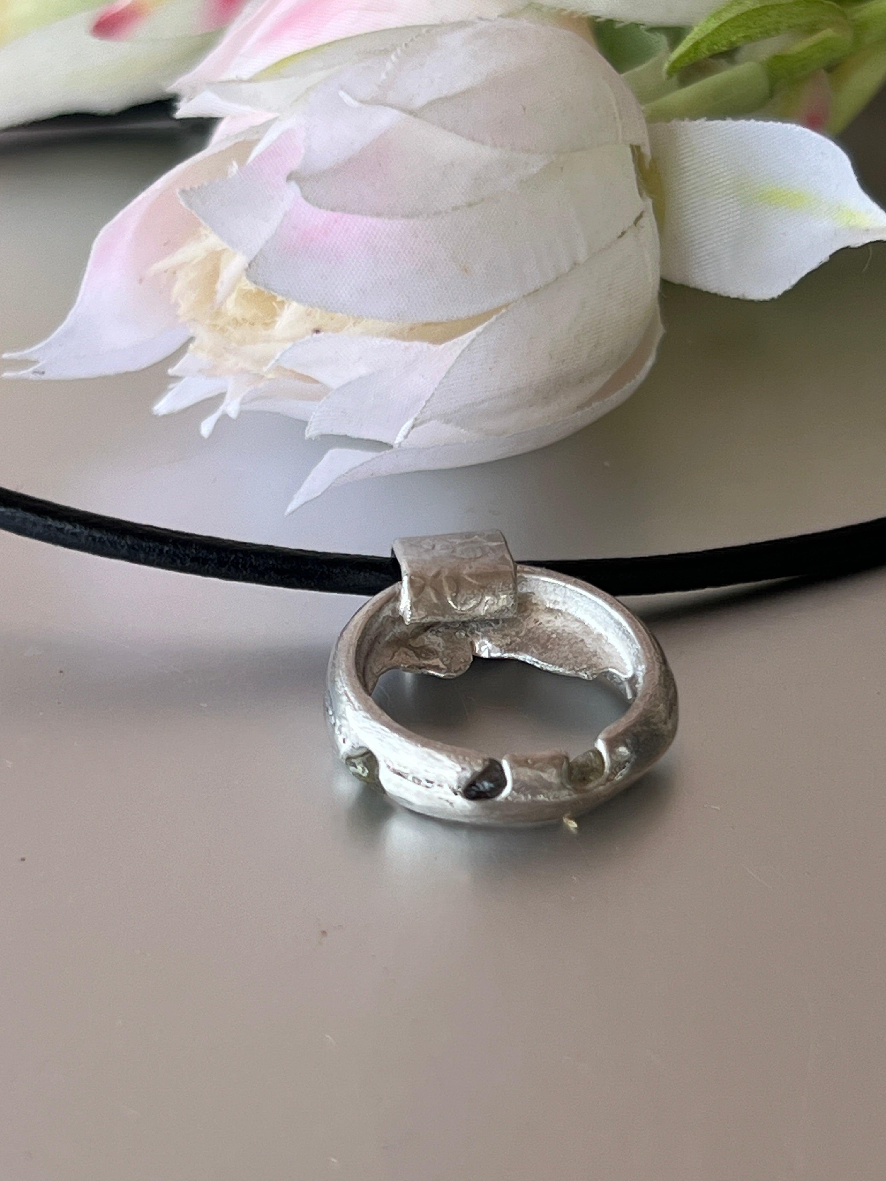 “Winton” Sterling Silver Pendant with Sapphires