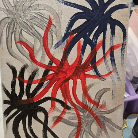 Crimson Current — Original Contemporary Abstract Artwork - 23cm x 30cm