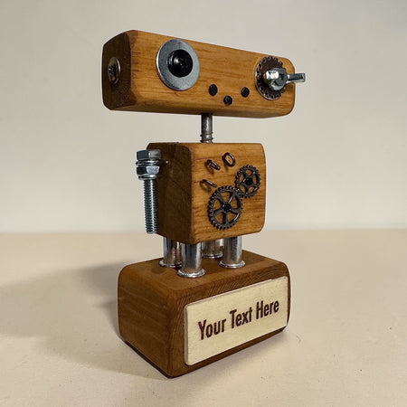 Rupertus - Wooden Steampunk Robot Trophy (Customisable)