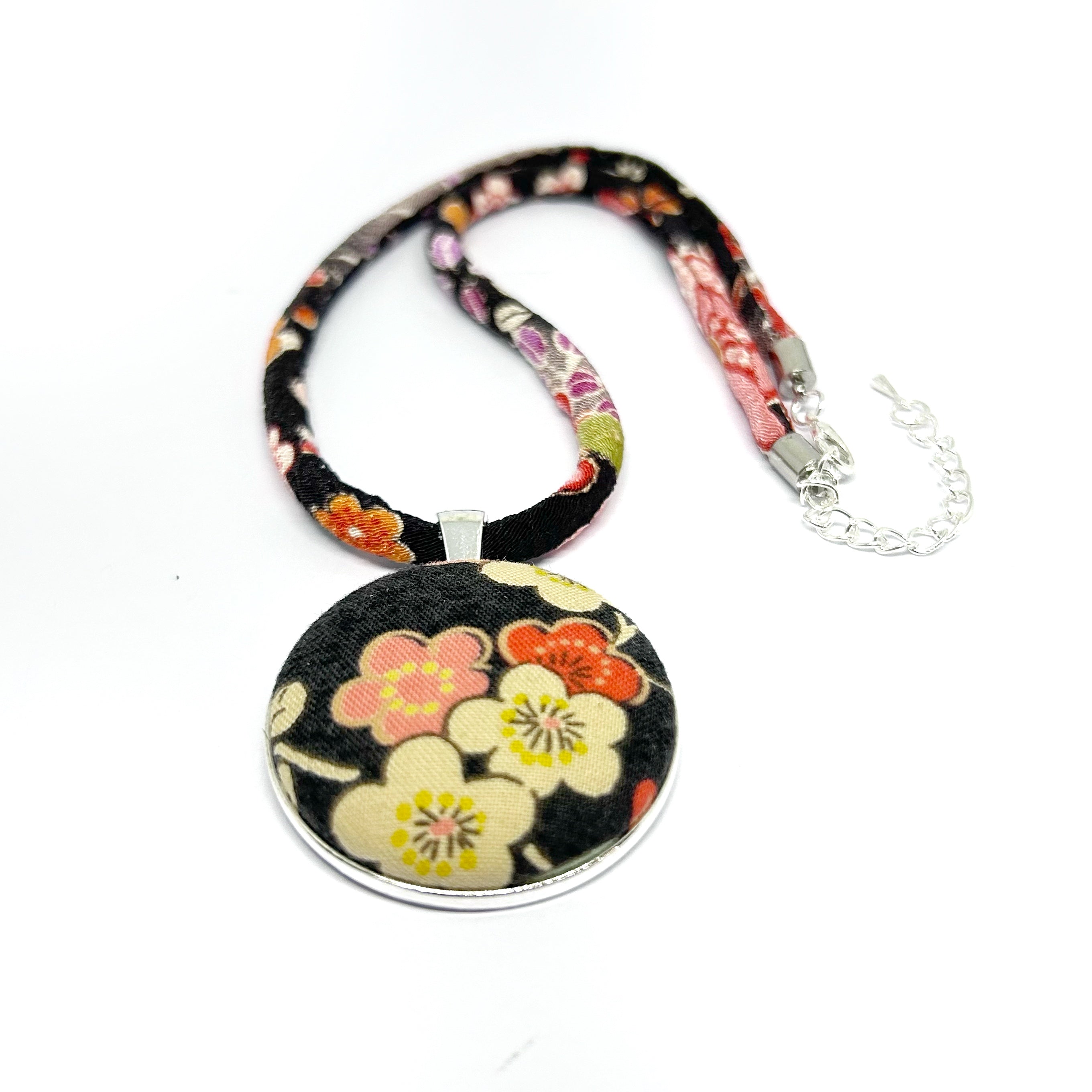 Kimono Pendant Necklace - Pink Blossom
