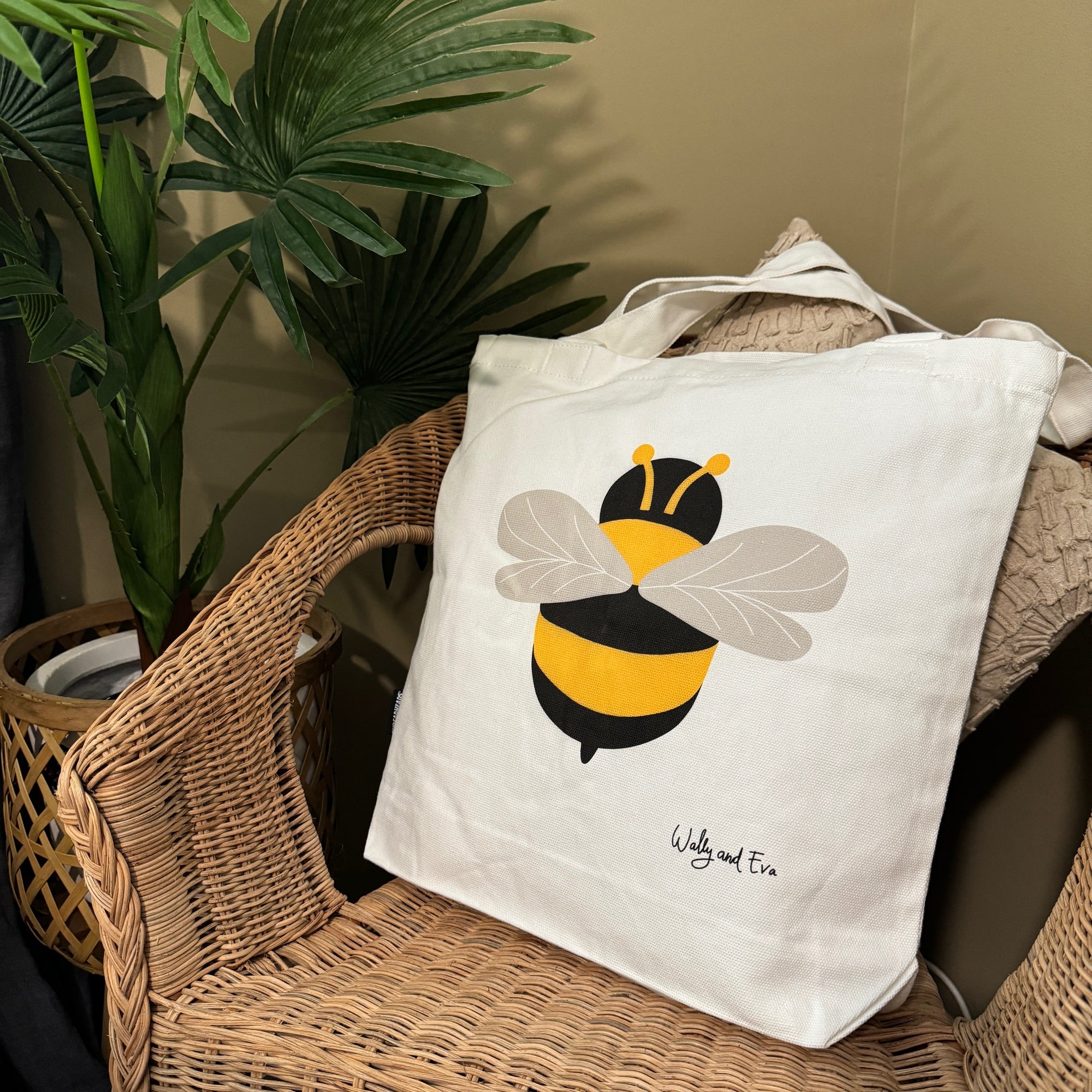 Buzzy Bumble Bee 100% Cotton Tote Bag