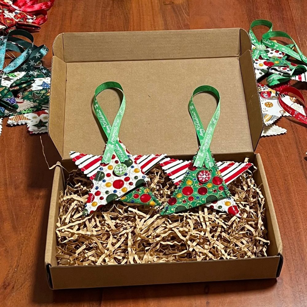 Handmade | Fabric Christmas Decorations | pack of 5 | Baubles
