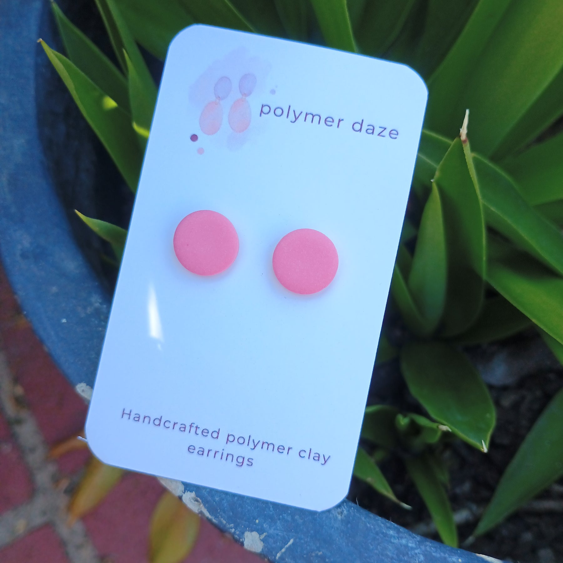 Pretty pink stud earrings