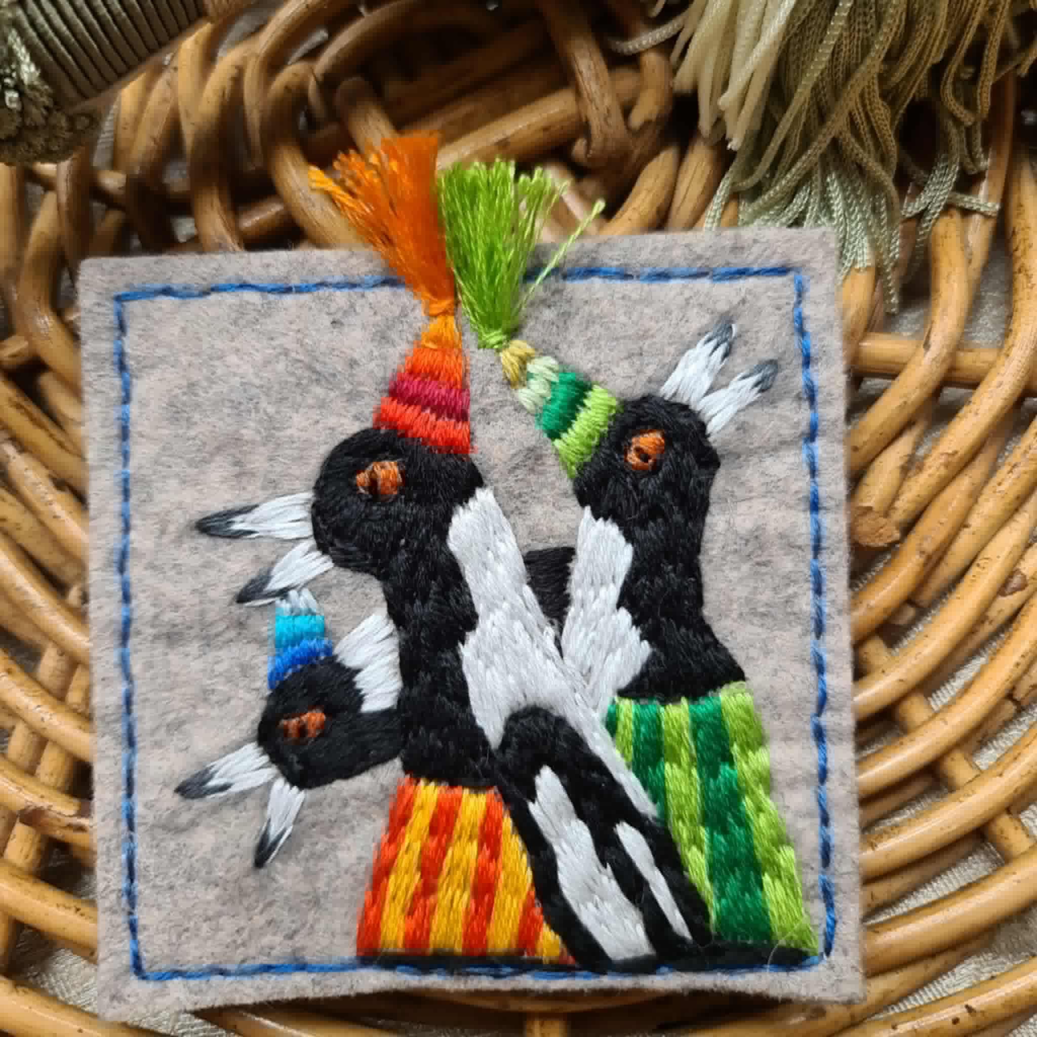 Magpie  Sisters Textile Wall Art