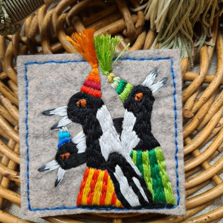 Magpie  Sisters Textile Wall Art